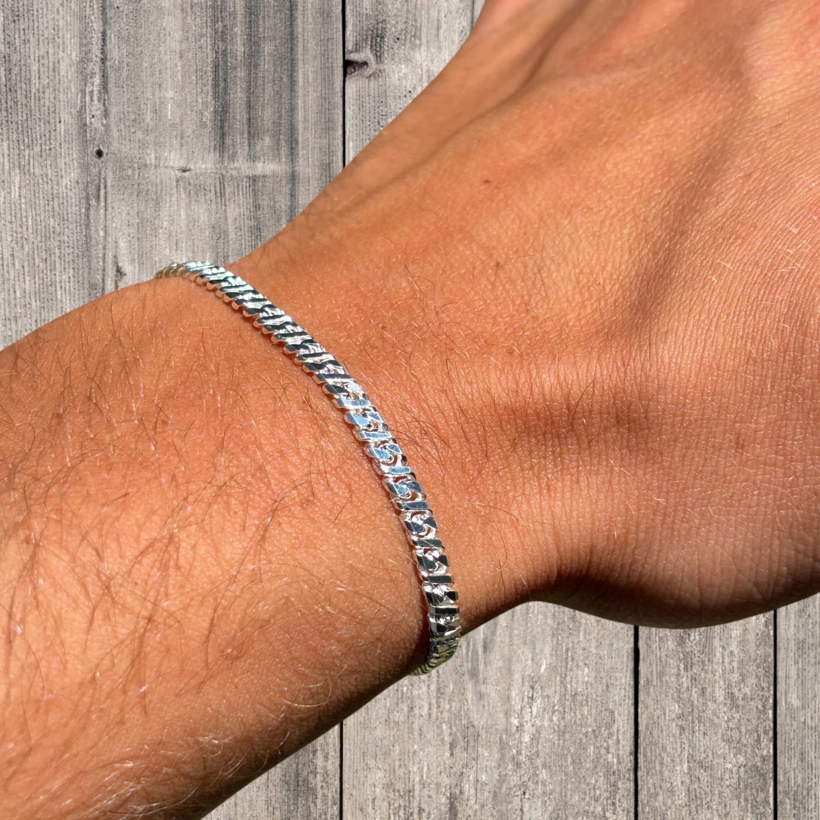 925 Sterling Silver 3.5mm Dollar Link Bracelet - Image 6
