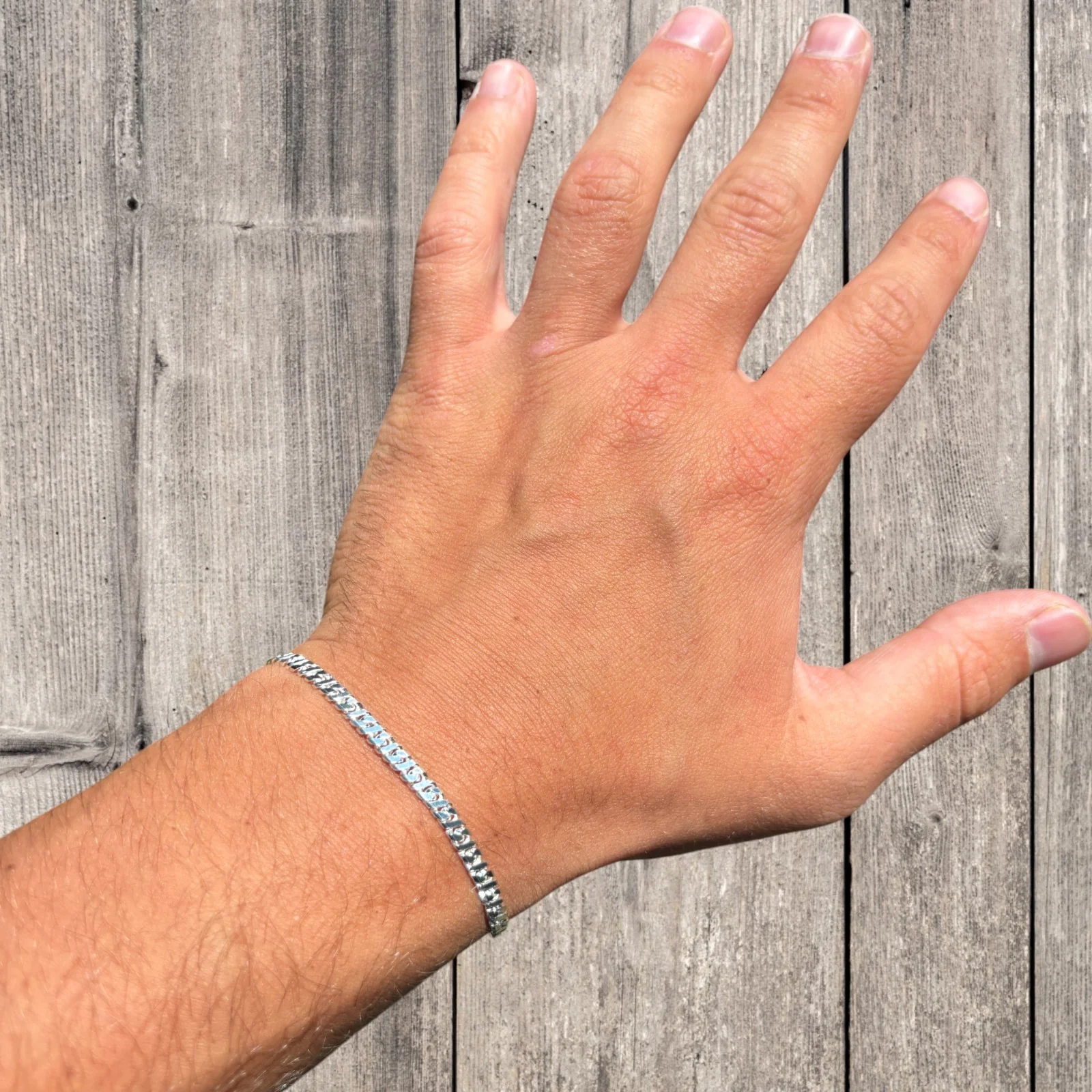925 Sterling Silver 3.5mm Dollar Link Bracelet - Image 7