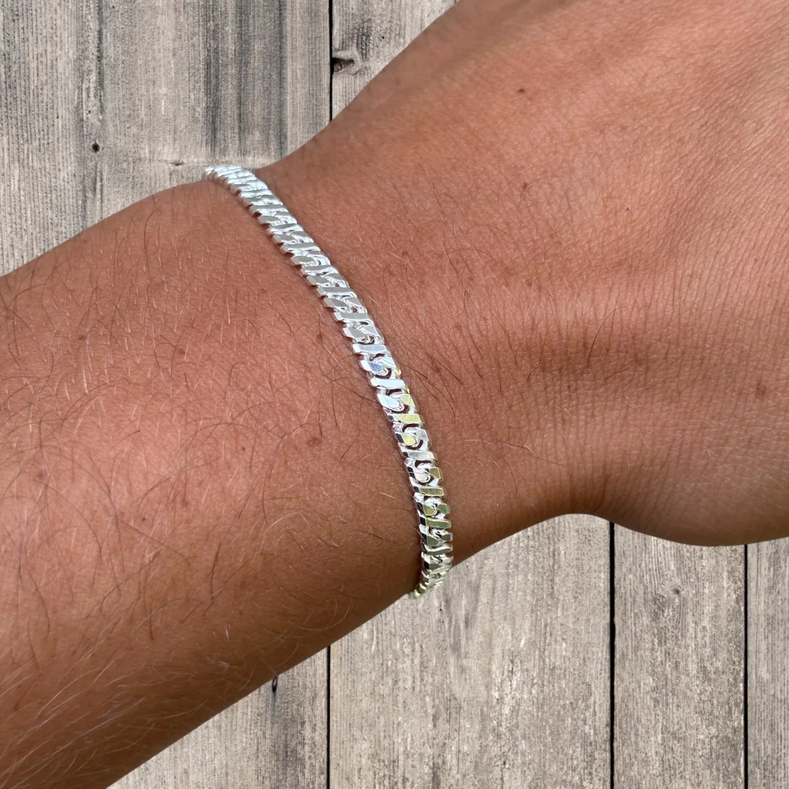 925 Sterling Silver 3.5mm Dollar Link Bracelet - Image 8