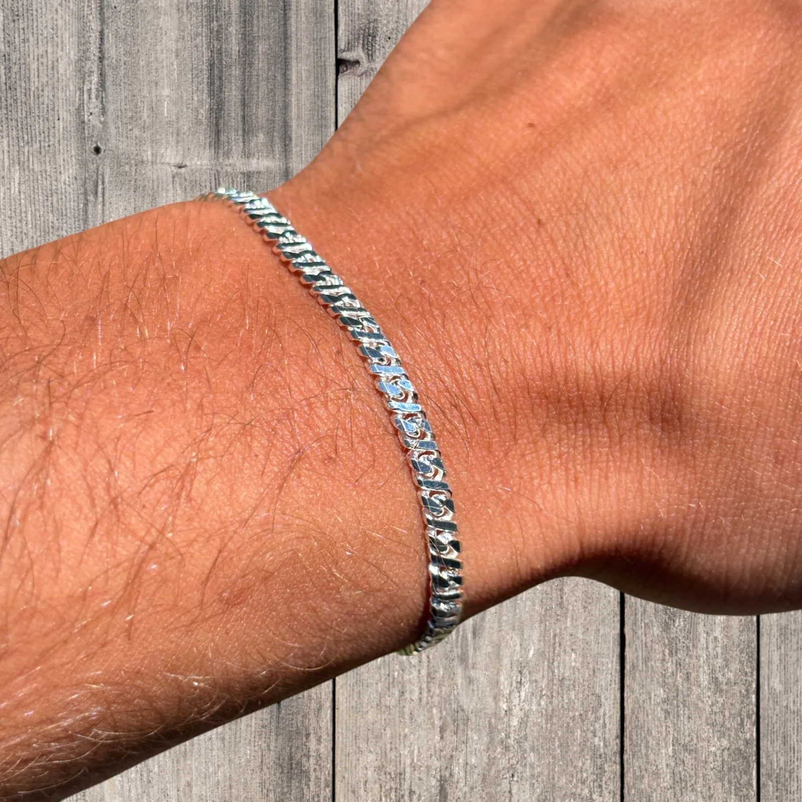 925 Sterling Silver 3.5mm Dollar Link Bracelet - Image 9
