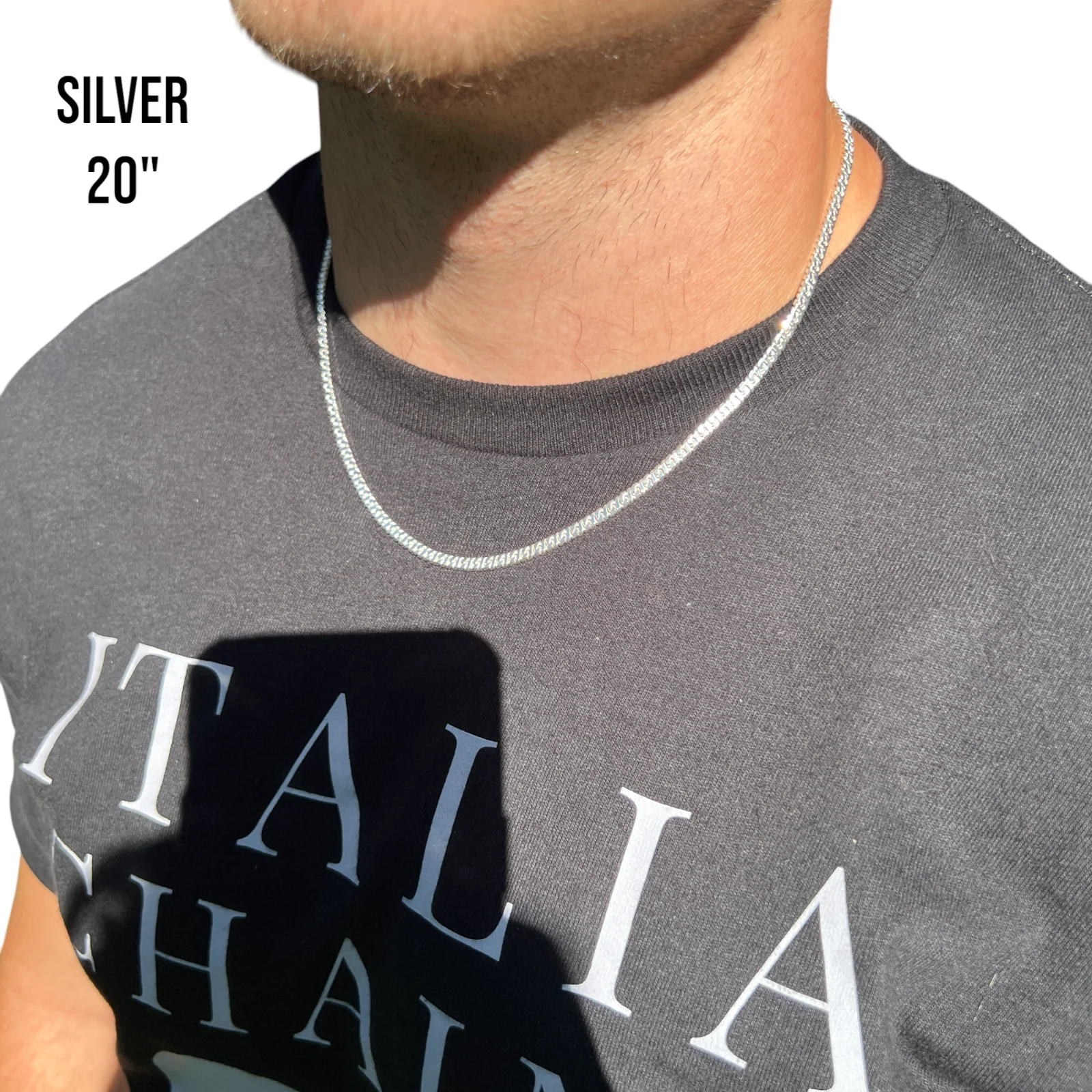 925 Sterling Silver 3.5mm Dollar Chain Necklace - Image 10