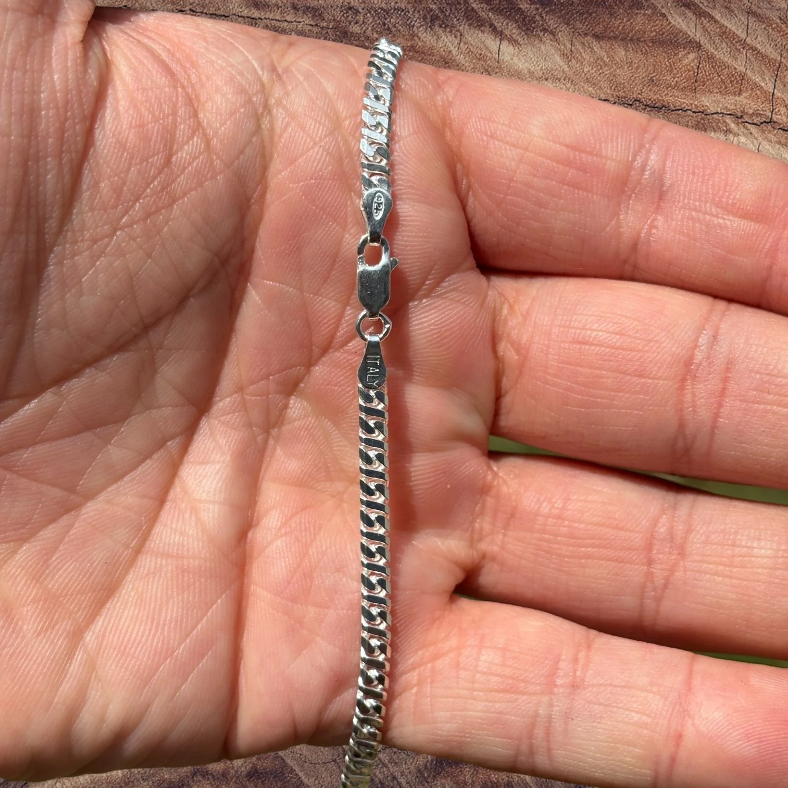 925 Sterling Silver 3.5mm Dollar Chain Necklace - Image 3