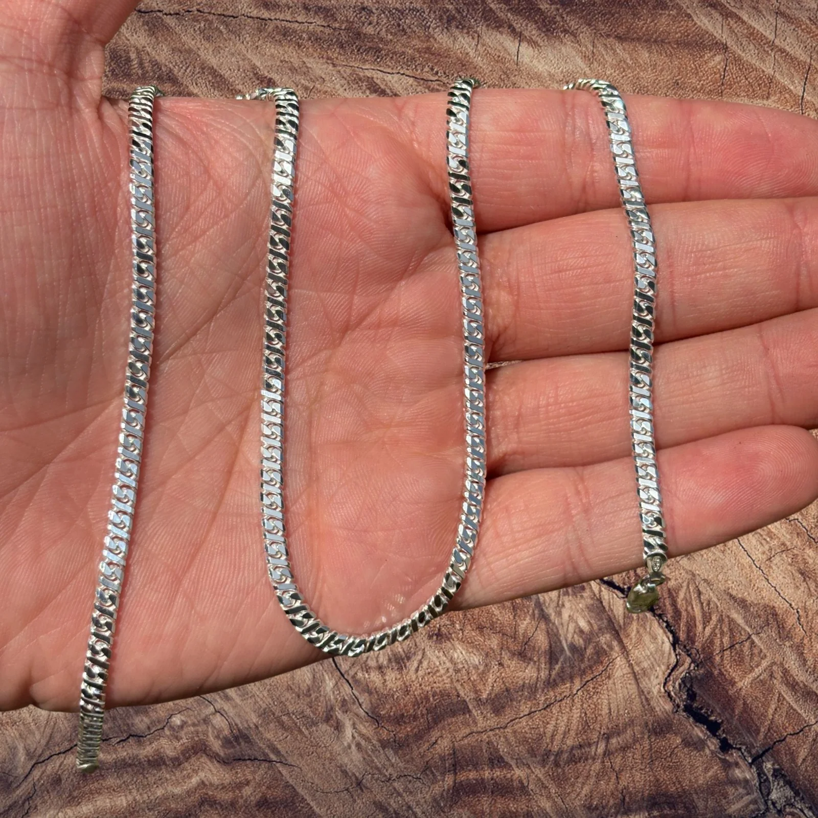 925 Sterling Silver 3.5mm Dollar Chain Necklace - Image 4
