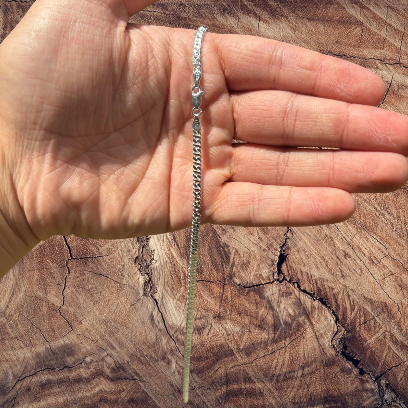 925 Sterling Silver 3.5mm Dollar Chain Necklace - Image 5