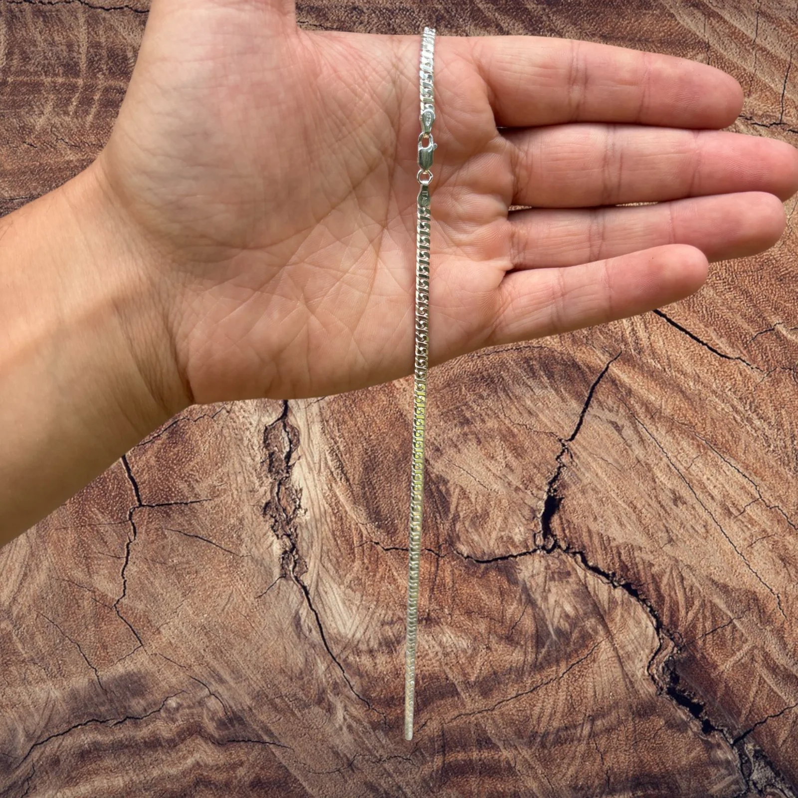 925 Sterling Silver 3.5mm Dollar Chain Necklace - Image 6