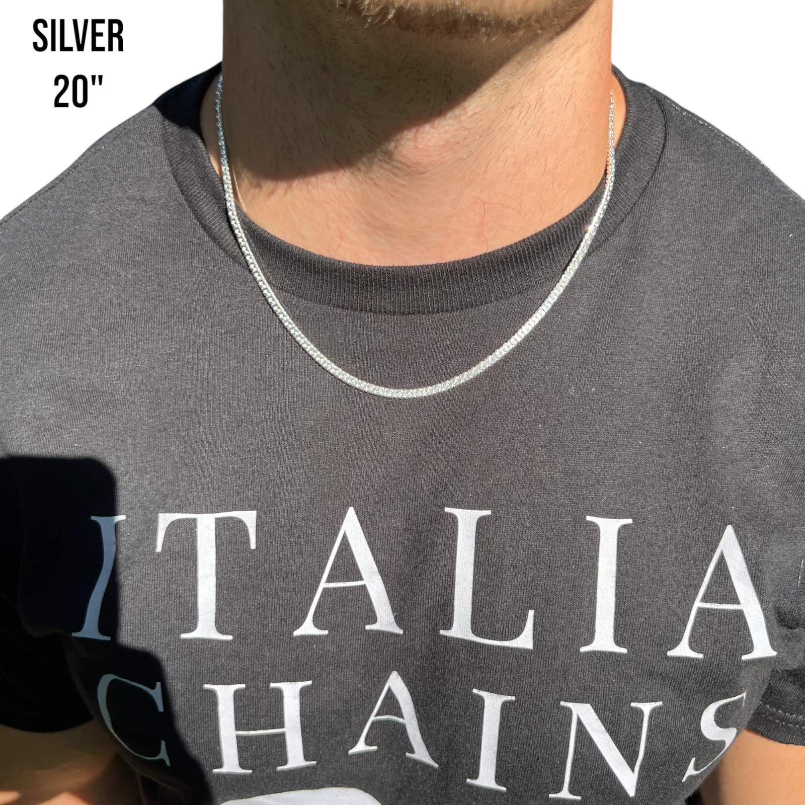 925 Sterling Silver 3.5mm Dollar Chain Necklace - Image 9