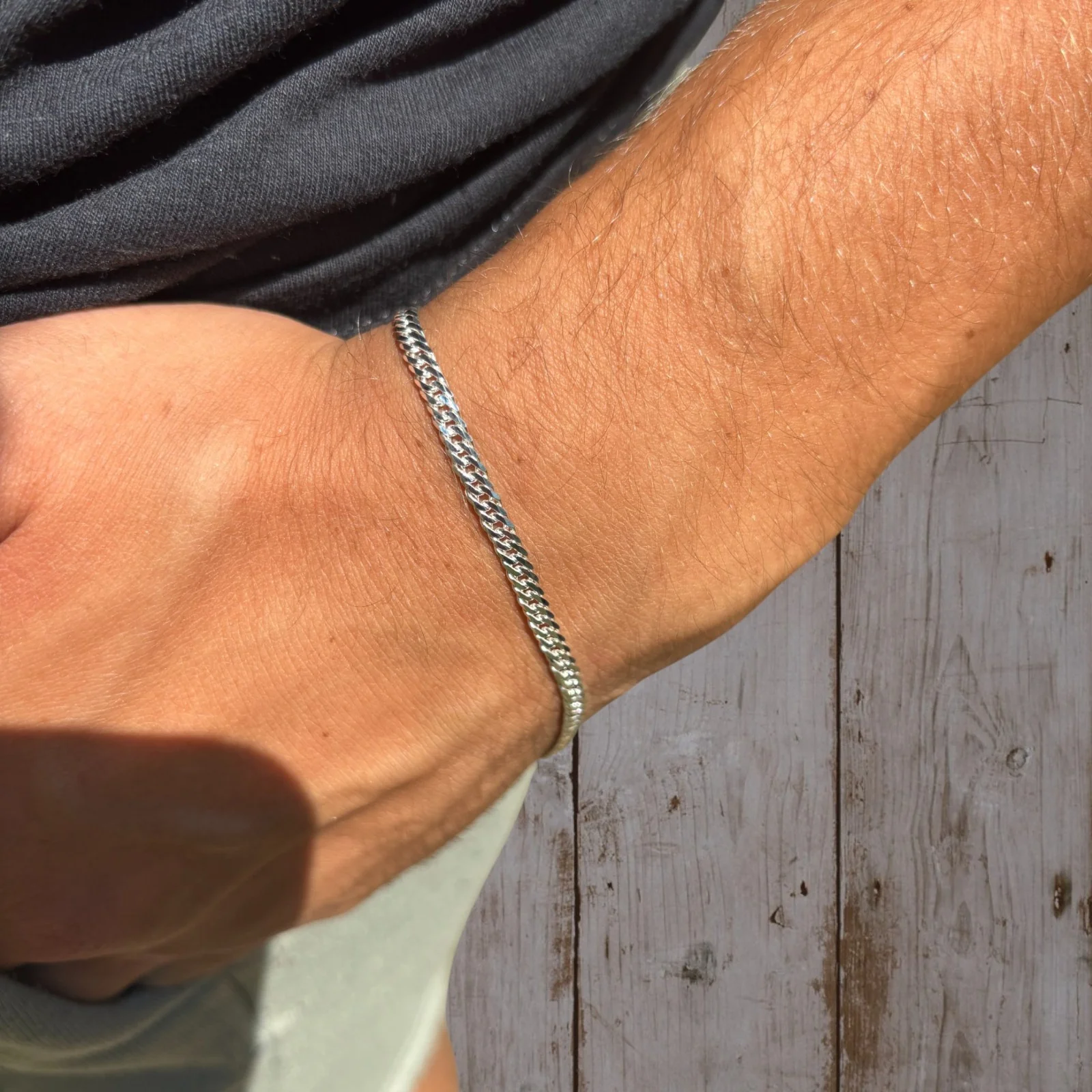 925 Sterling Silver 3.5mm Double Curb Bracelet - Image 11