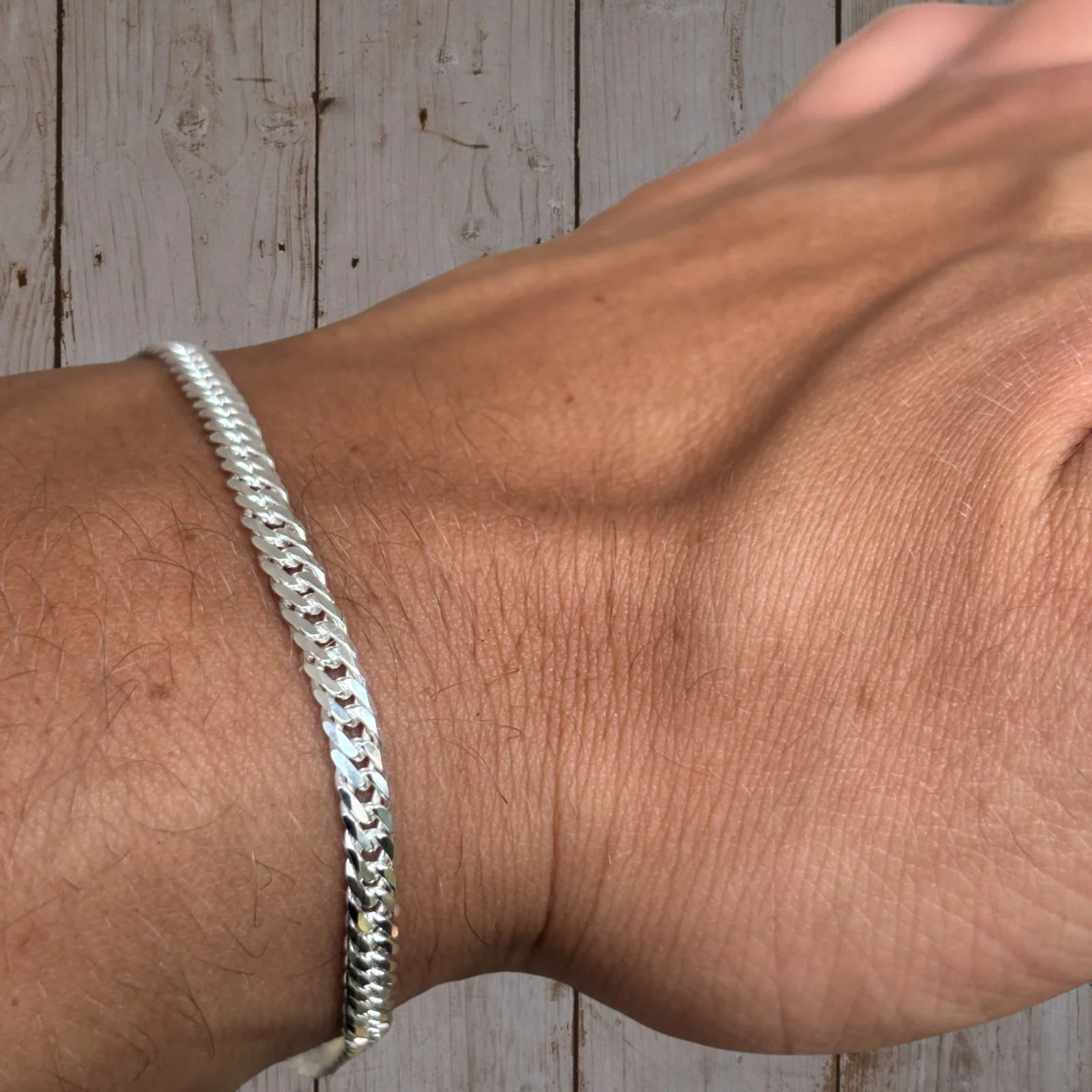 925 Sterling Silver 3.5mm Double Curb Bracelet - Image 13