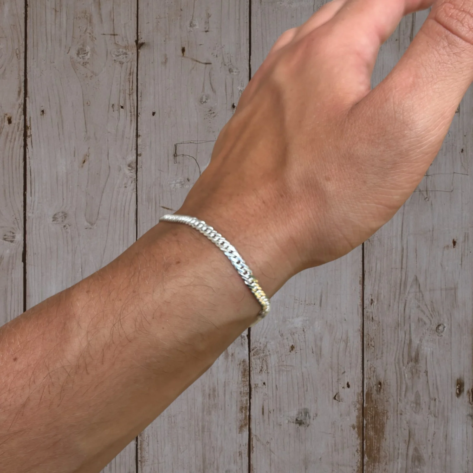 925 Sterling Silver 3.5mm Double Curb Bracelet - Image 15