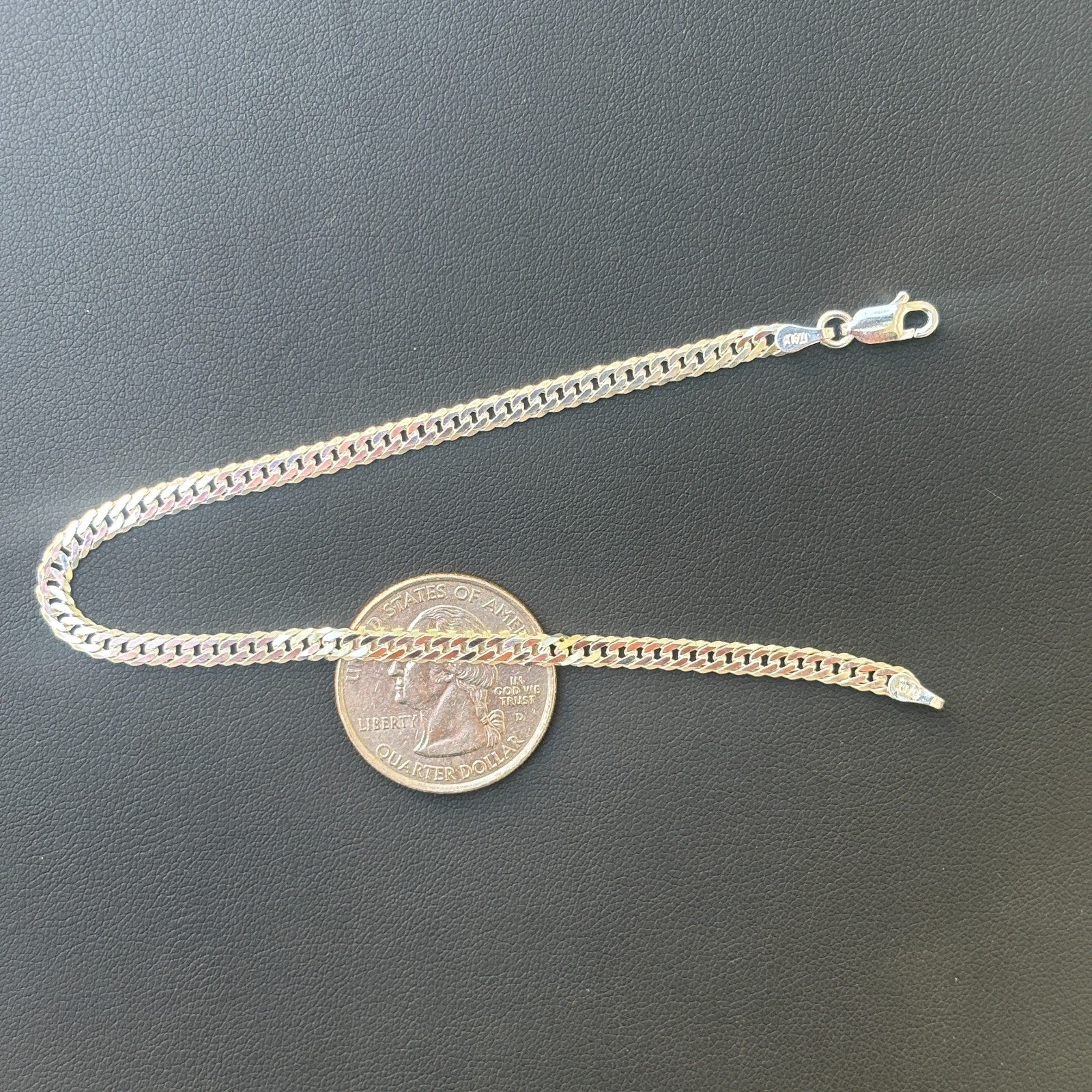 925 Sterling Silver 3.5mm Double Curb Bracelet - Image 17