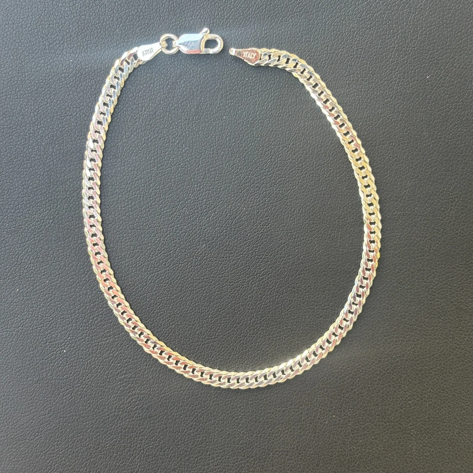 925 Sterling Silver 3.5mm Double Curb Bracelet - Image 2