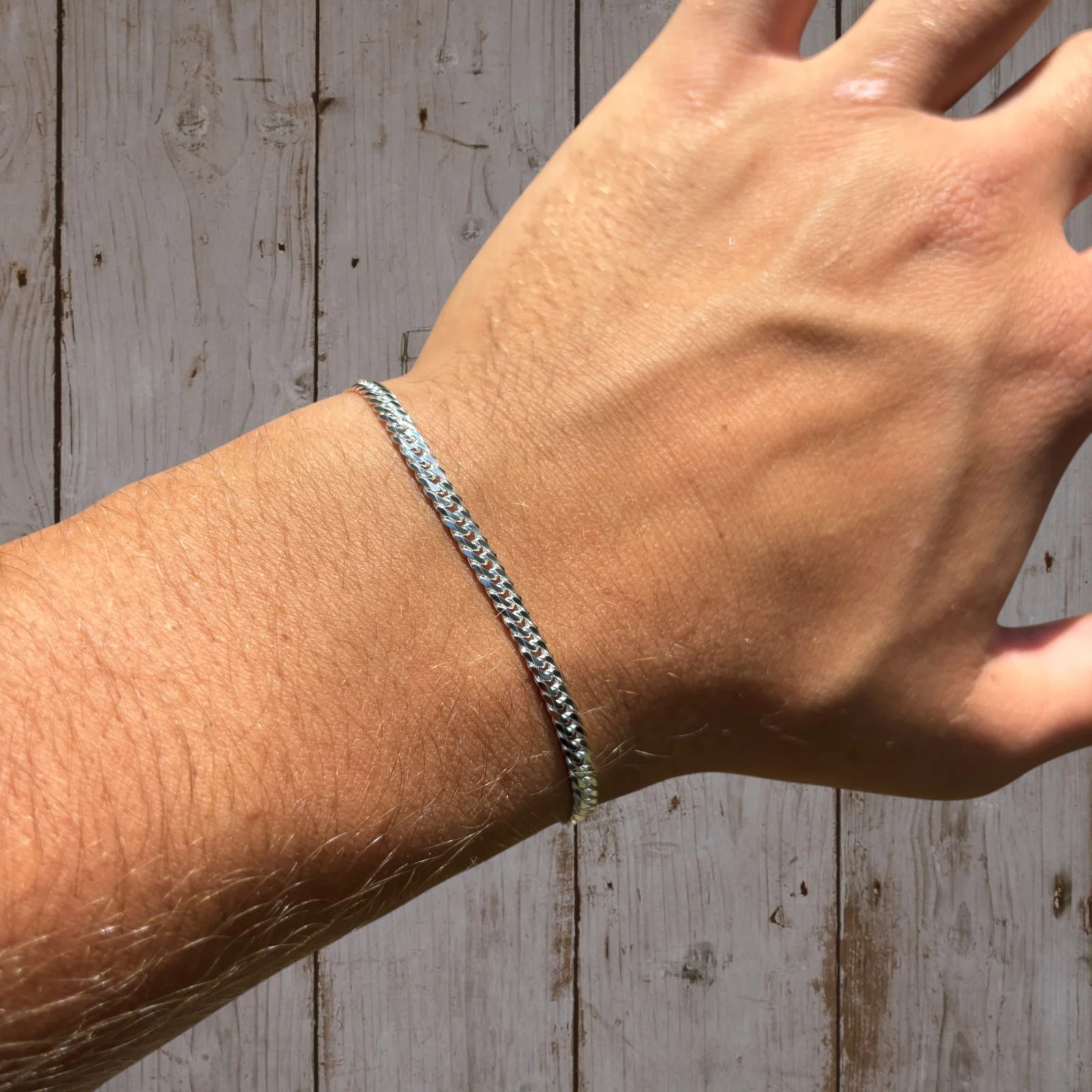 925 Sterling Silver 3.5mm Double Curb Bracelet - Image 5