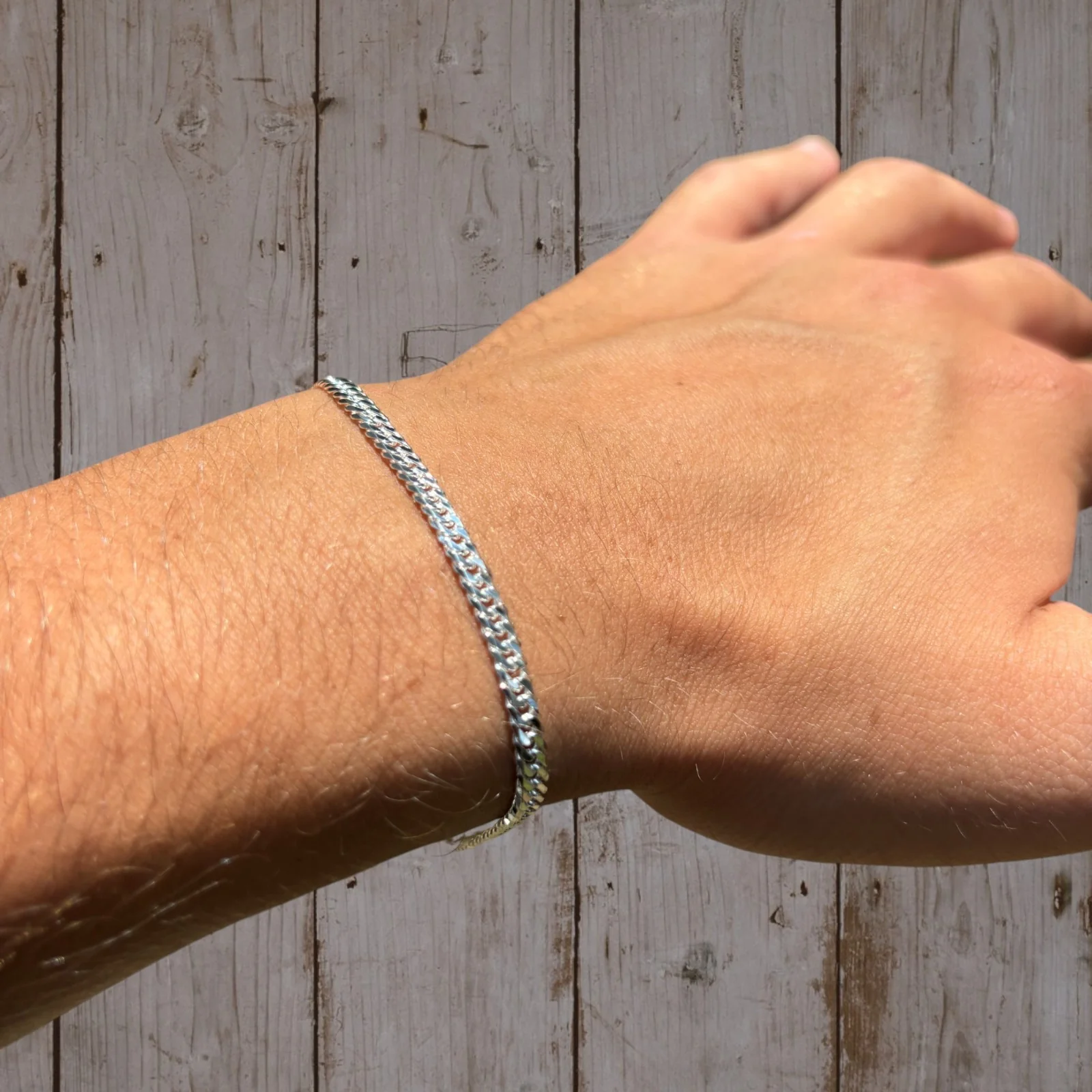 925 Sterling Silver 3.5mm Double Curb Bracelet - Image 7