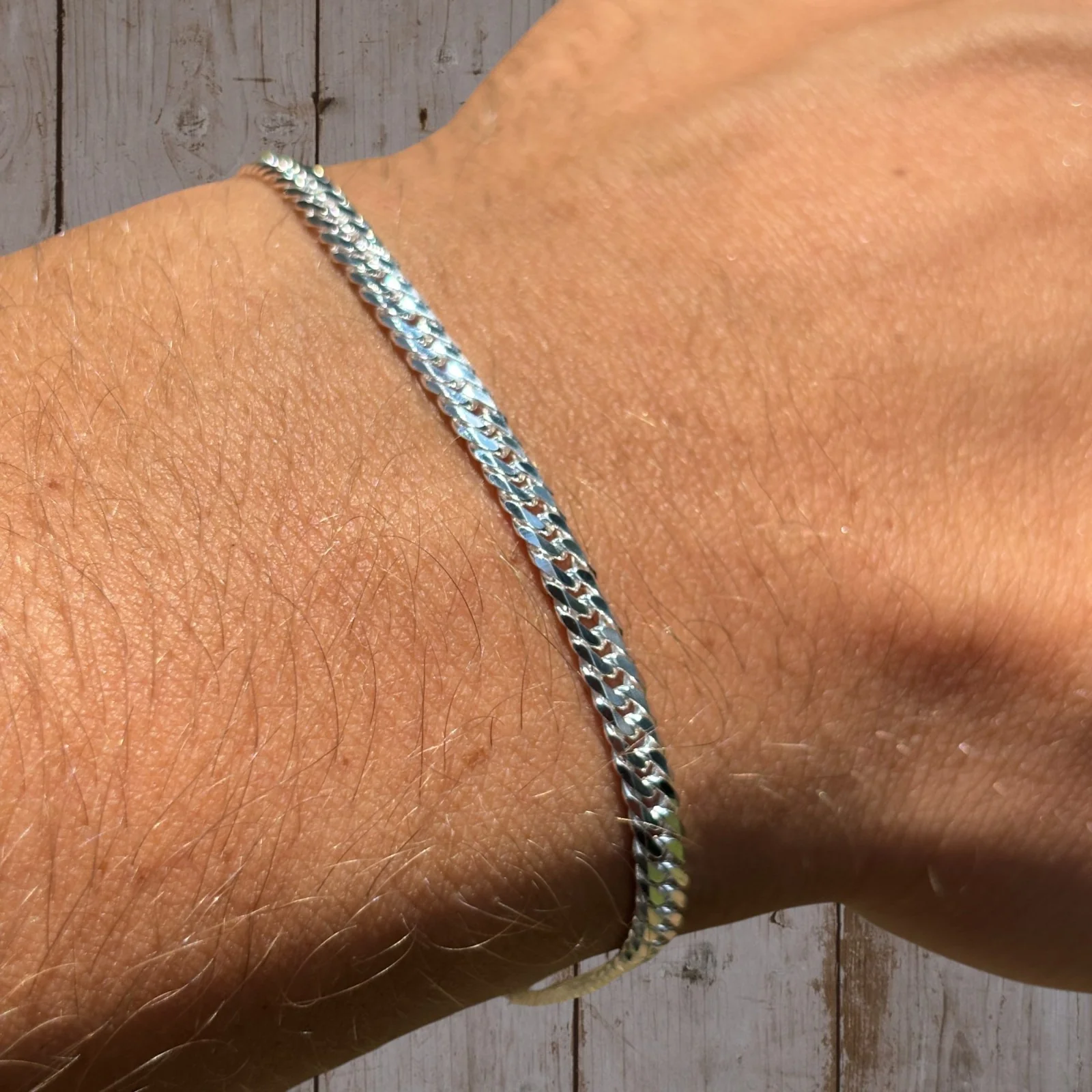 925 Sterling Silver 3.5mm Double Curb Bracelet - Image 8