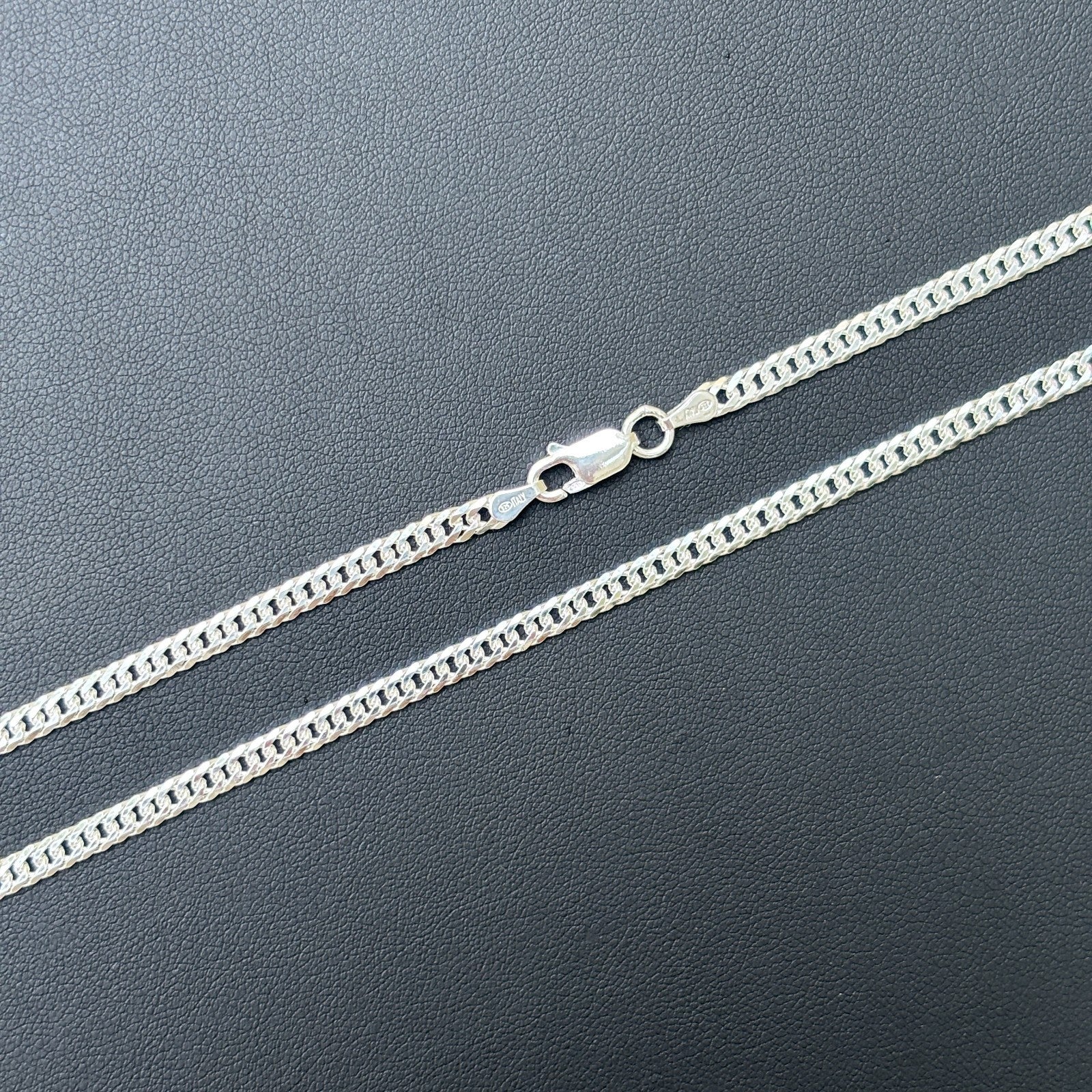 925 Sterling Silver 3.5mm Double Curb Chain Necklace - Image 2