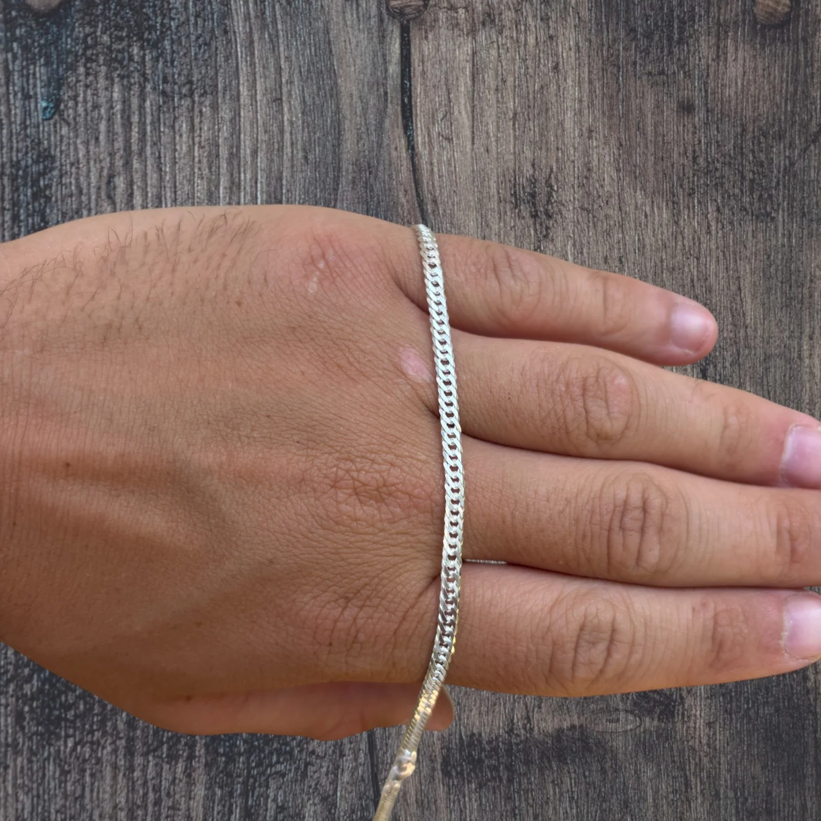 925 Sterling Silver 3.5mm Double Curb Chain Necklace - Image 6