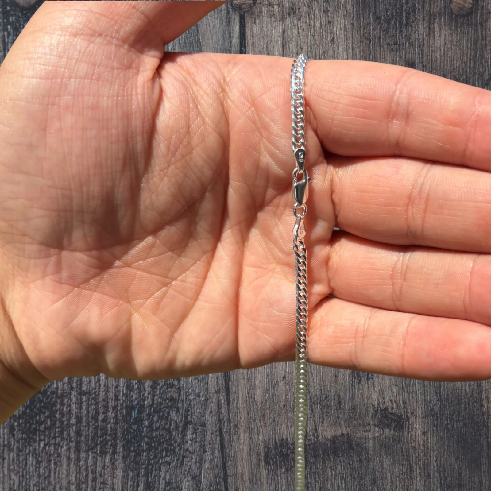 925 Sterling Silver 3.5mm Double Curb Chain Necklace - Image 7
