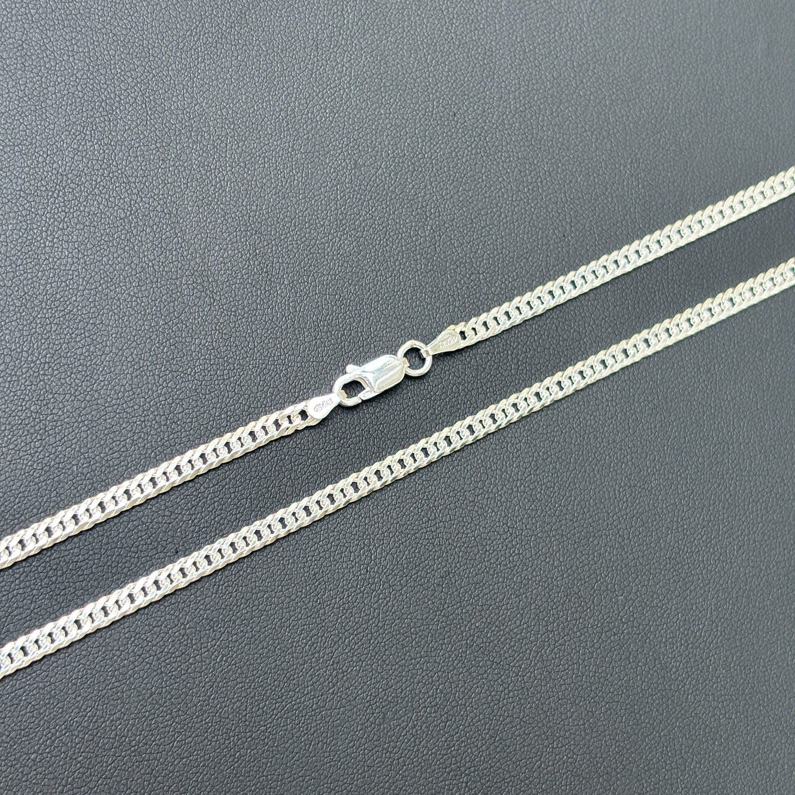 925 Sterling Silver 3.5mm Double Curb Chain Necklace - Image 8