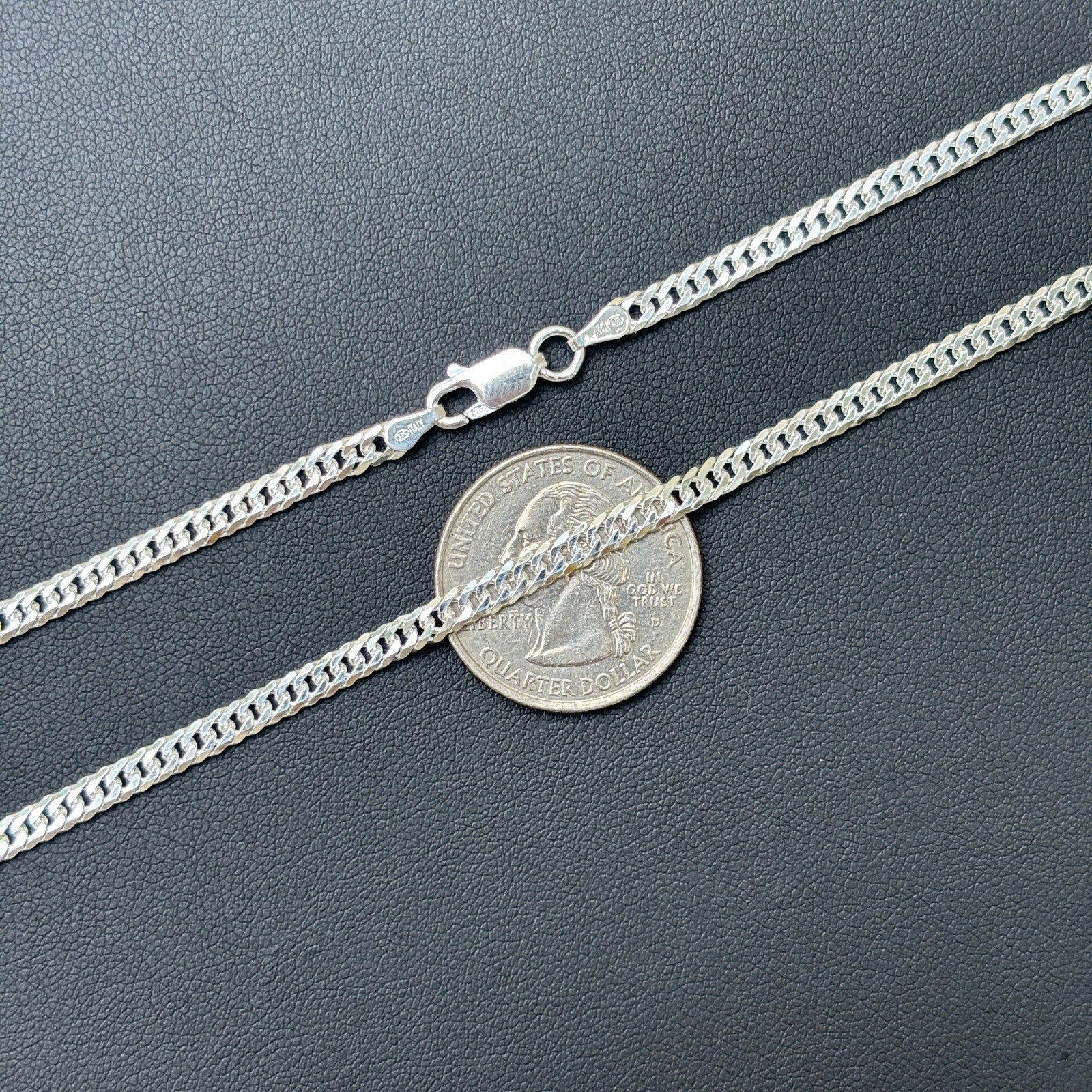 925 Sterling Silver 3.5mm Double Curb Chain Necklace - Image 9