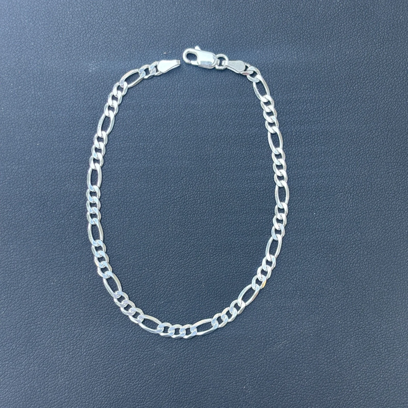925 Sterling Silver 3.5mm Figaro Bracelet - Image 15