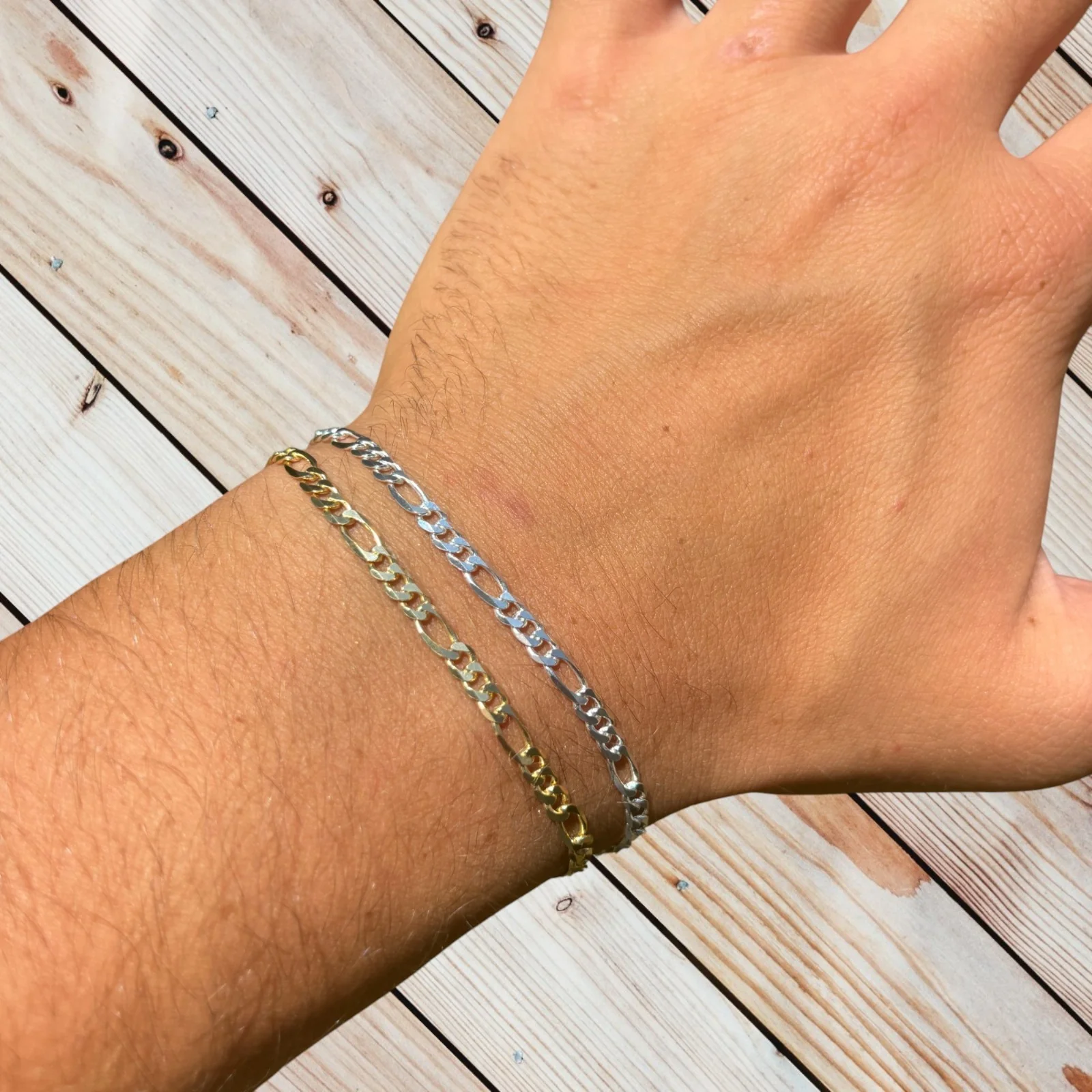 925 Sterling Silver 3.5mm Figaro Bracelet - Image 17