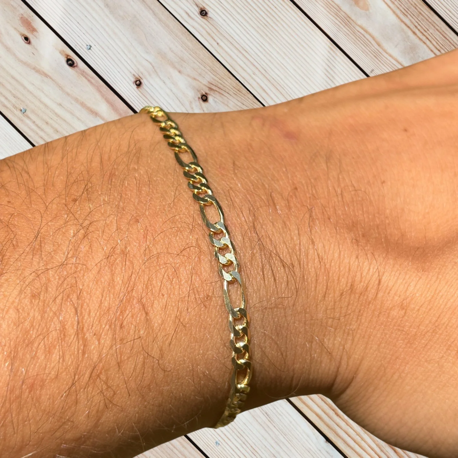 925 Sterling Silver 3.5mm Figaro Bracelet - Image 22