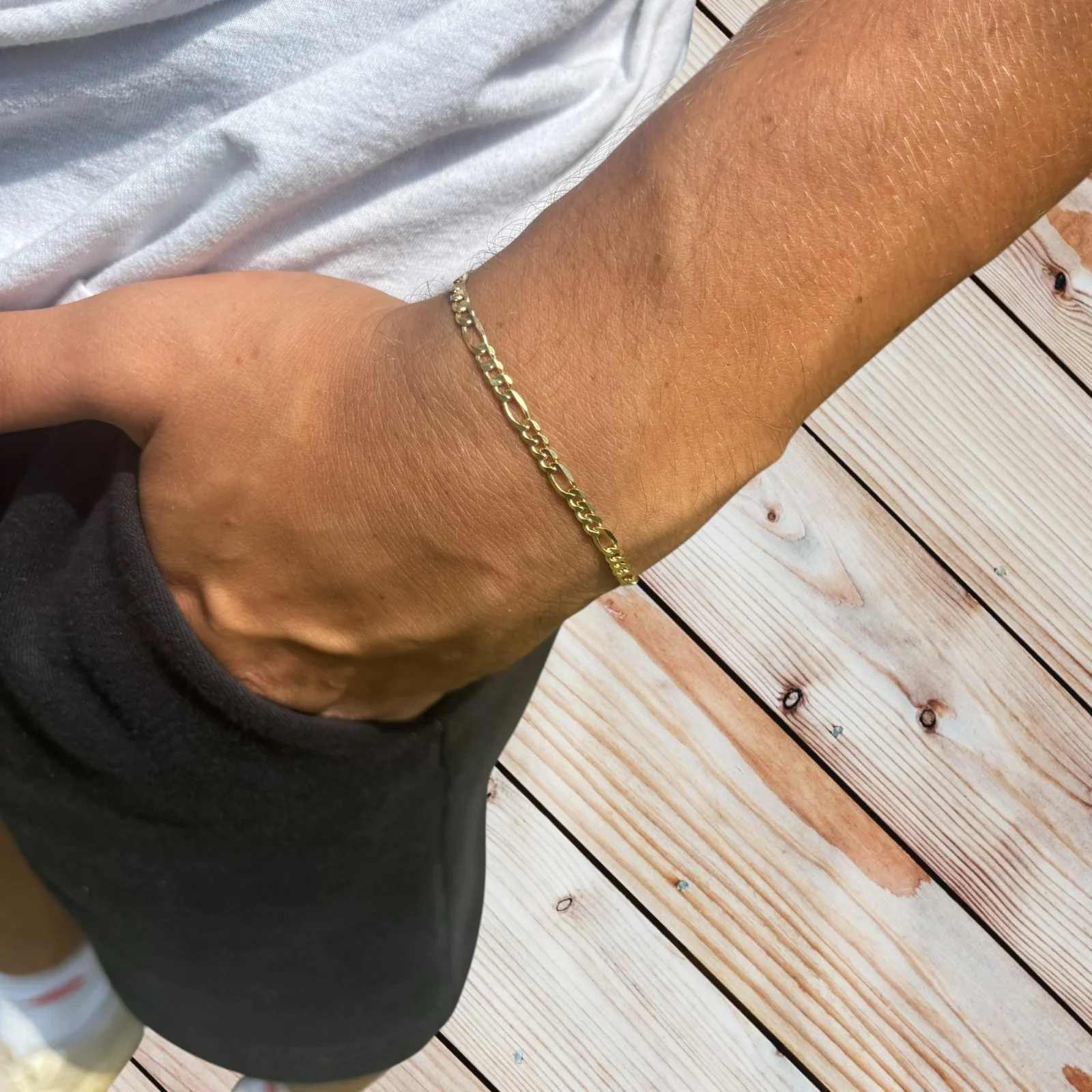 925 Sterling Silver 3.5mm Figaro Bracelet - Image 24