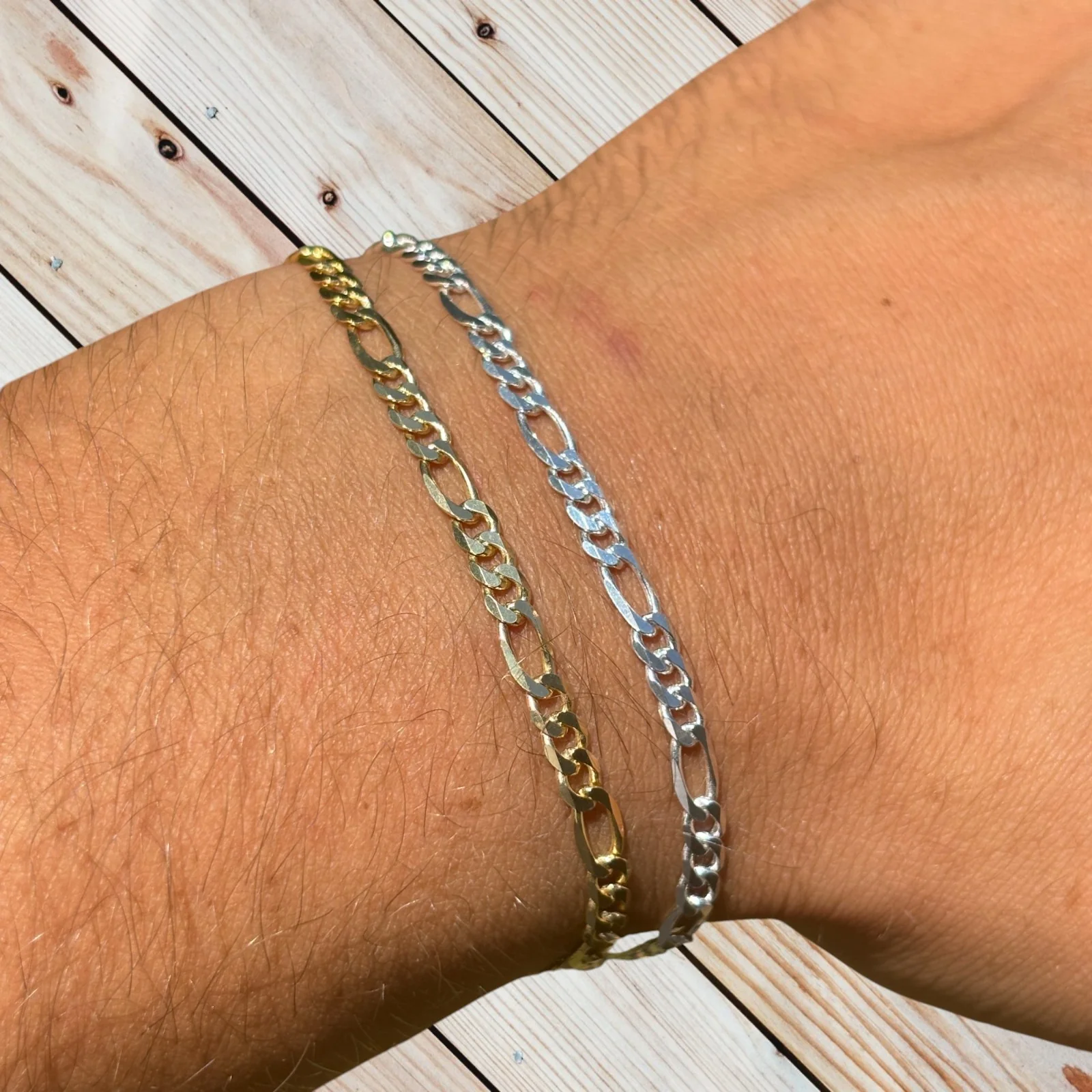 925 Sterling Silver 3.5mm Figaro Bracelet - Image 3