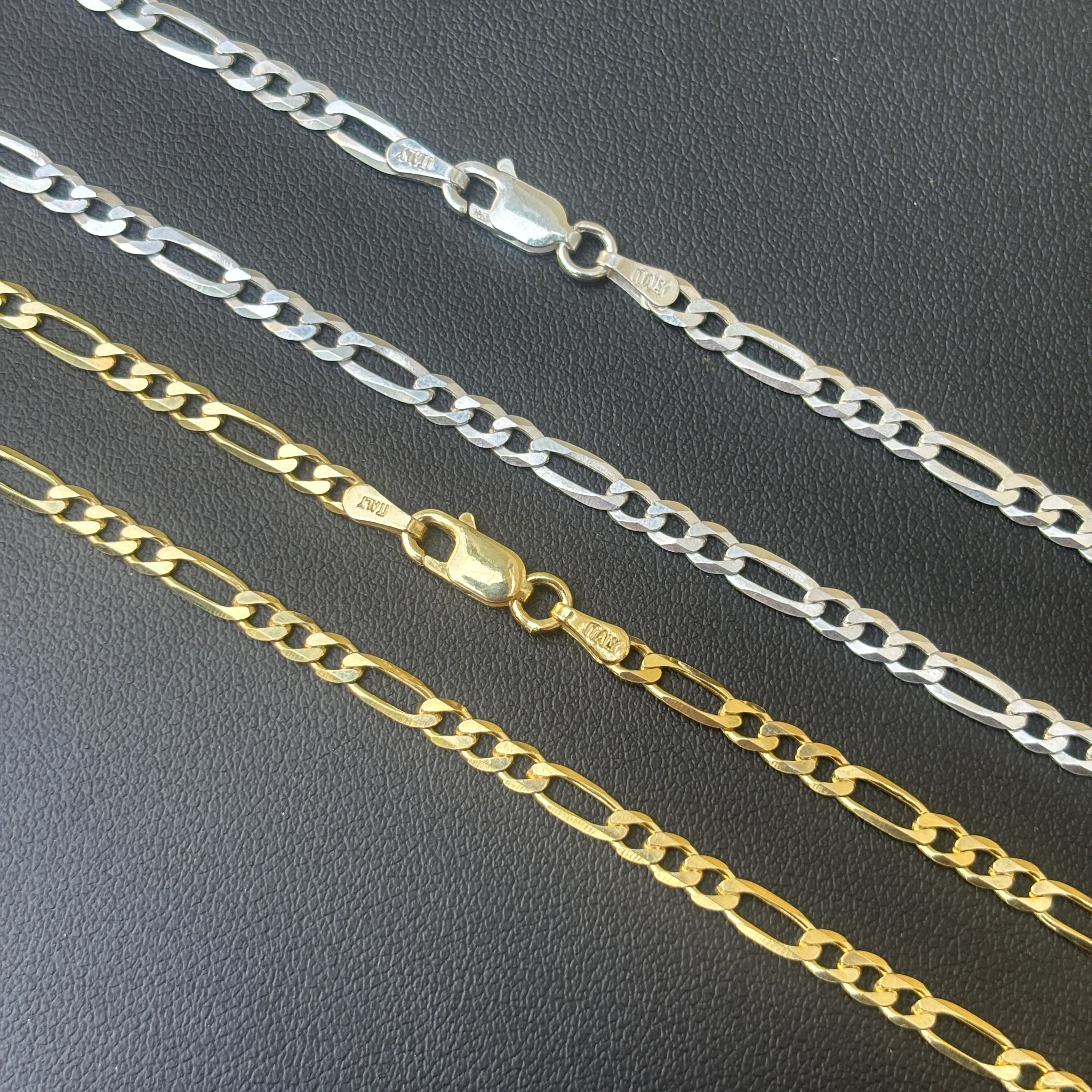 925 Sterling Silver 3.5mm Figaro Chain Necklace - Image 3