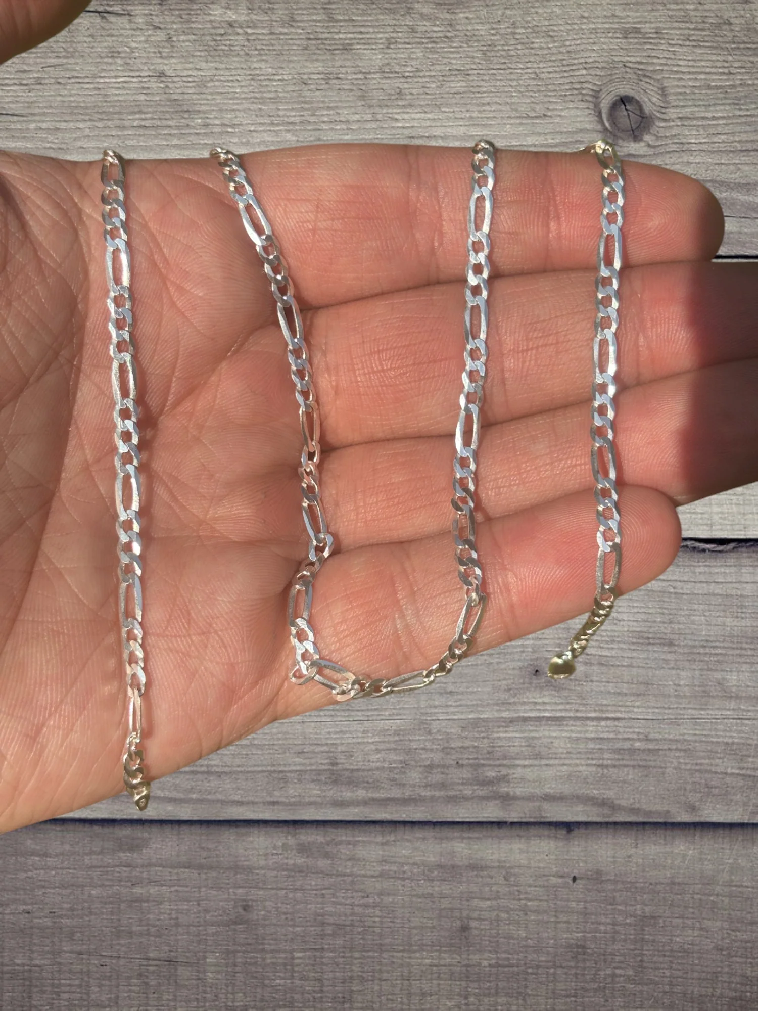 925 Sterling Silver 3.5mm Figaro Chain Necklace - Image 5