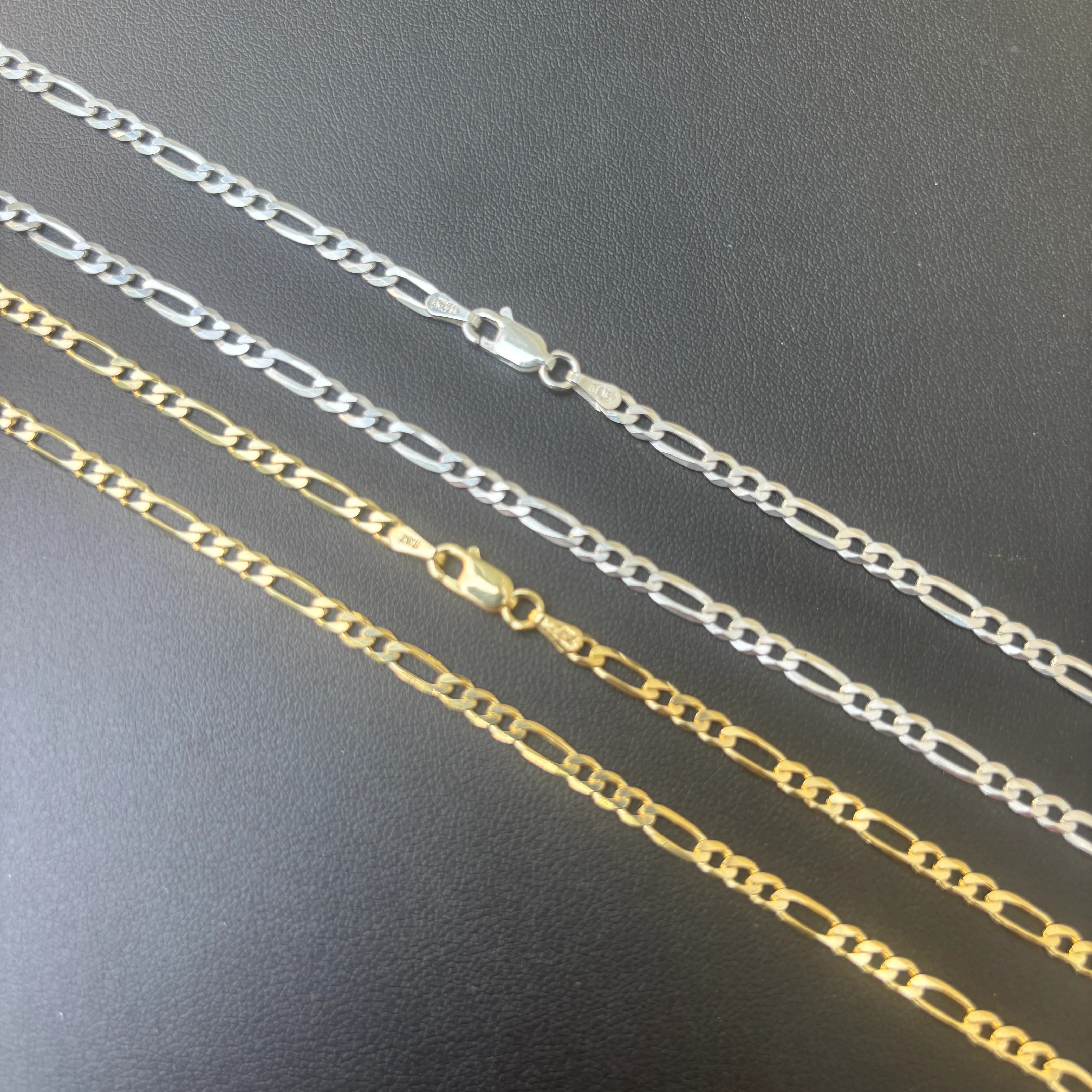 925 Sterling Silver 3.5mm Figaro Chain Necklace - Image 9