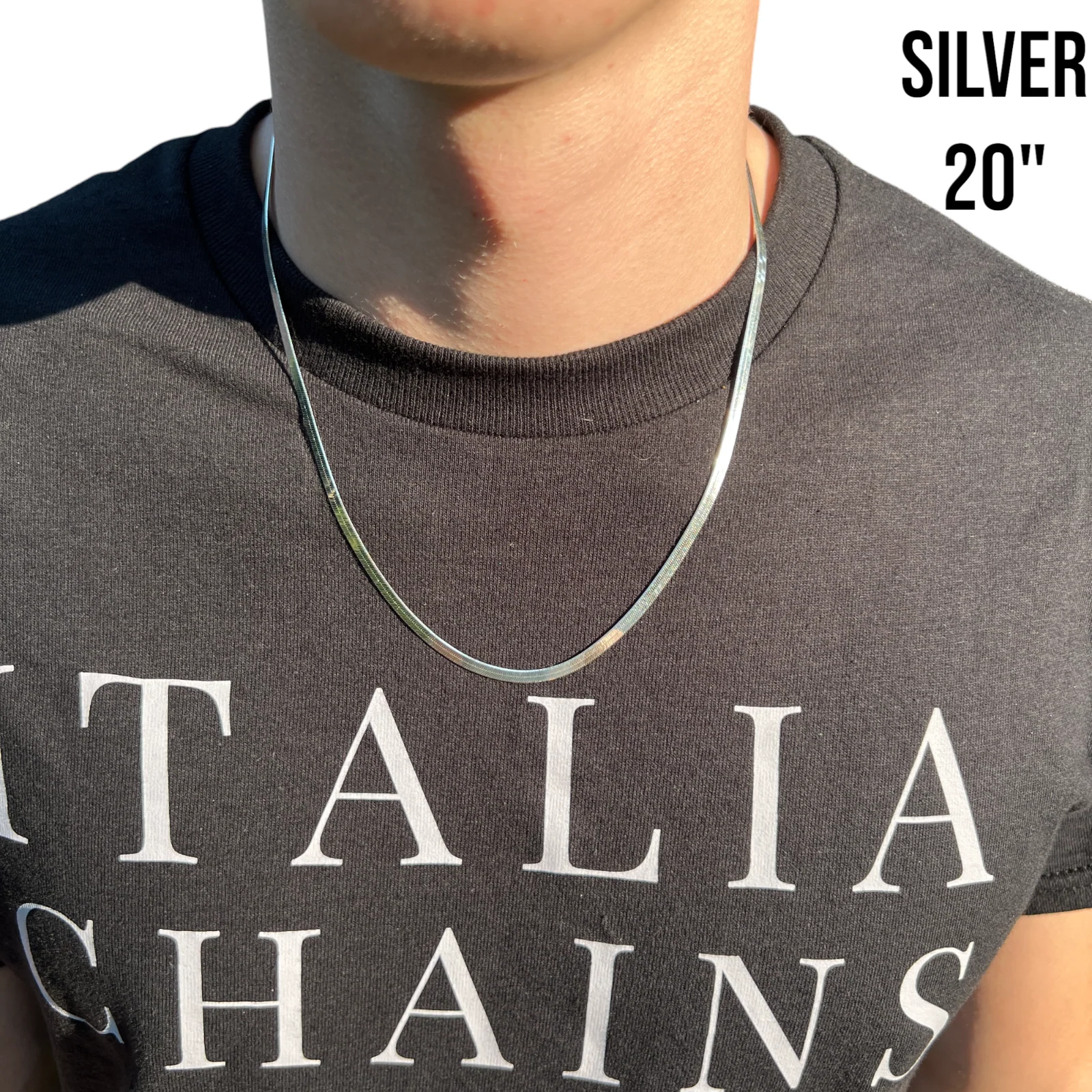 925 Sterling Silver 3.5mm Herringbone Chain Necklace - Image 10