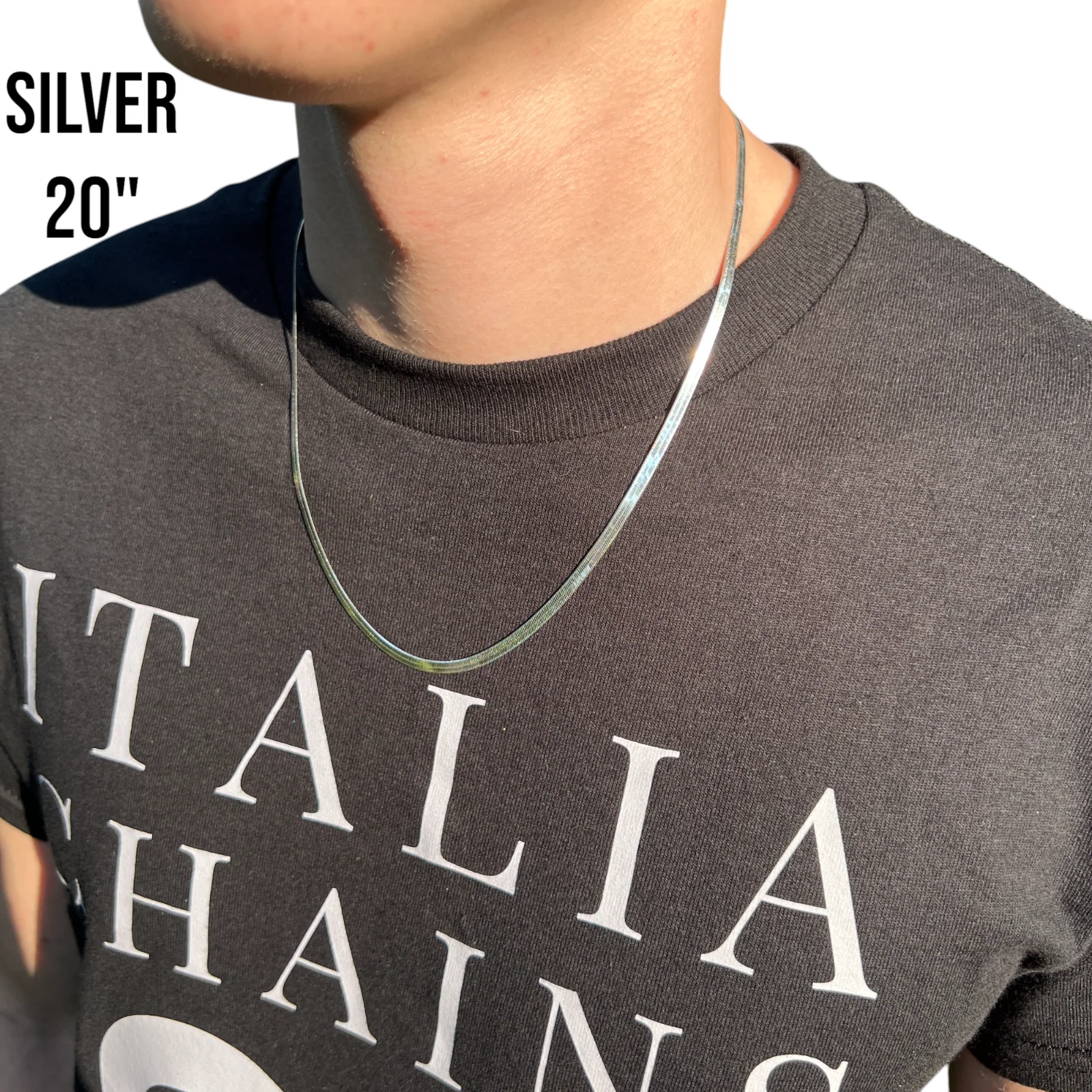 925 Sterling Silver 3.5mm Herringbone Chain Necklace - Image 11