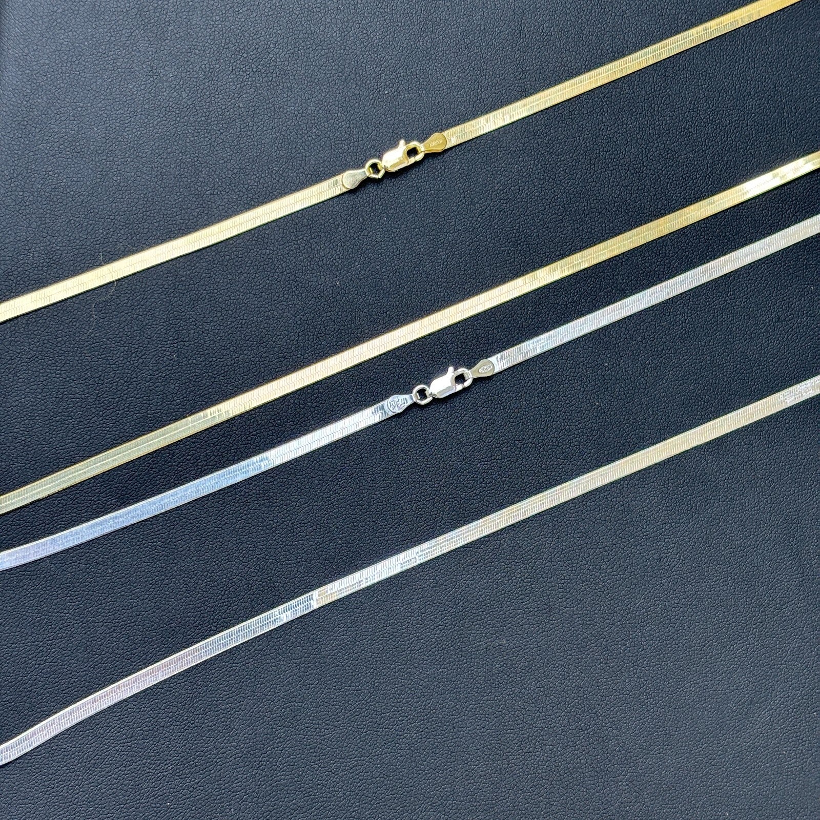 925 Sterling Silver 3.5mm Herringbone Chain Necklace - Image 3