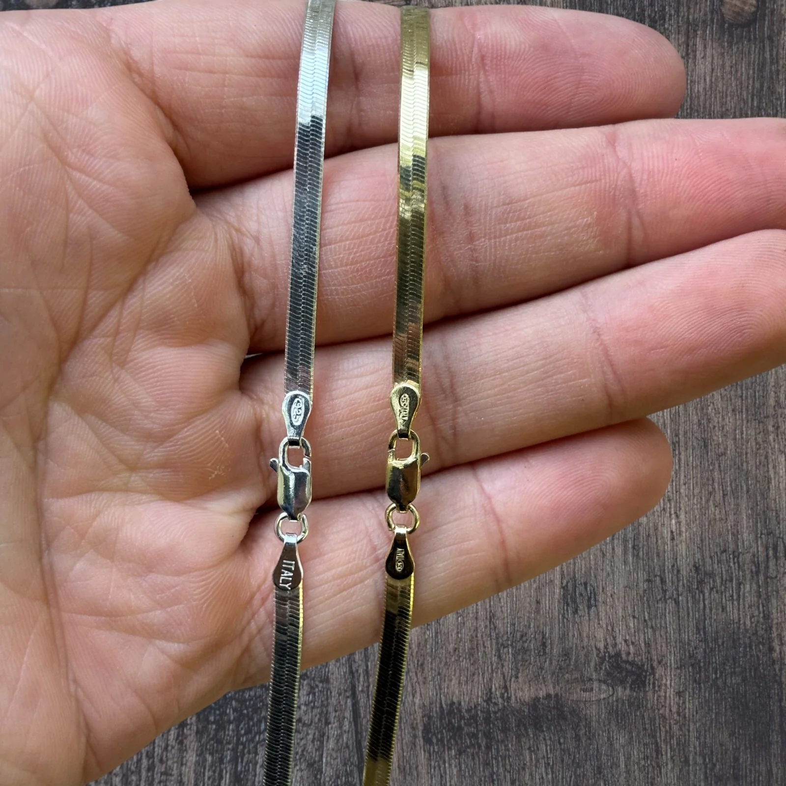 925 Sterling Silver 3.5mm Herringbone Chain Necklace - Image 4