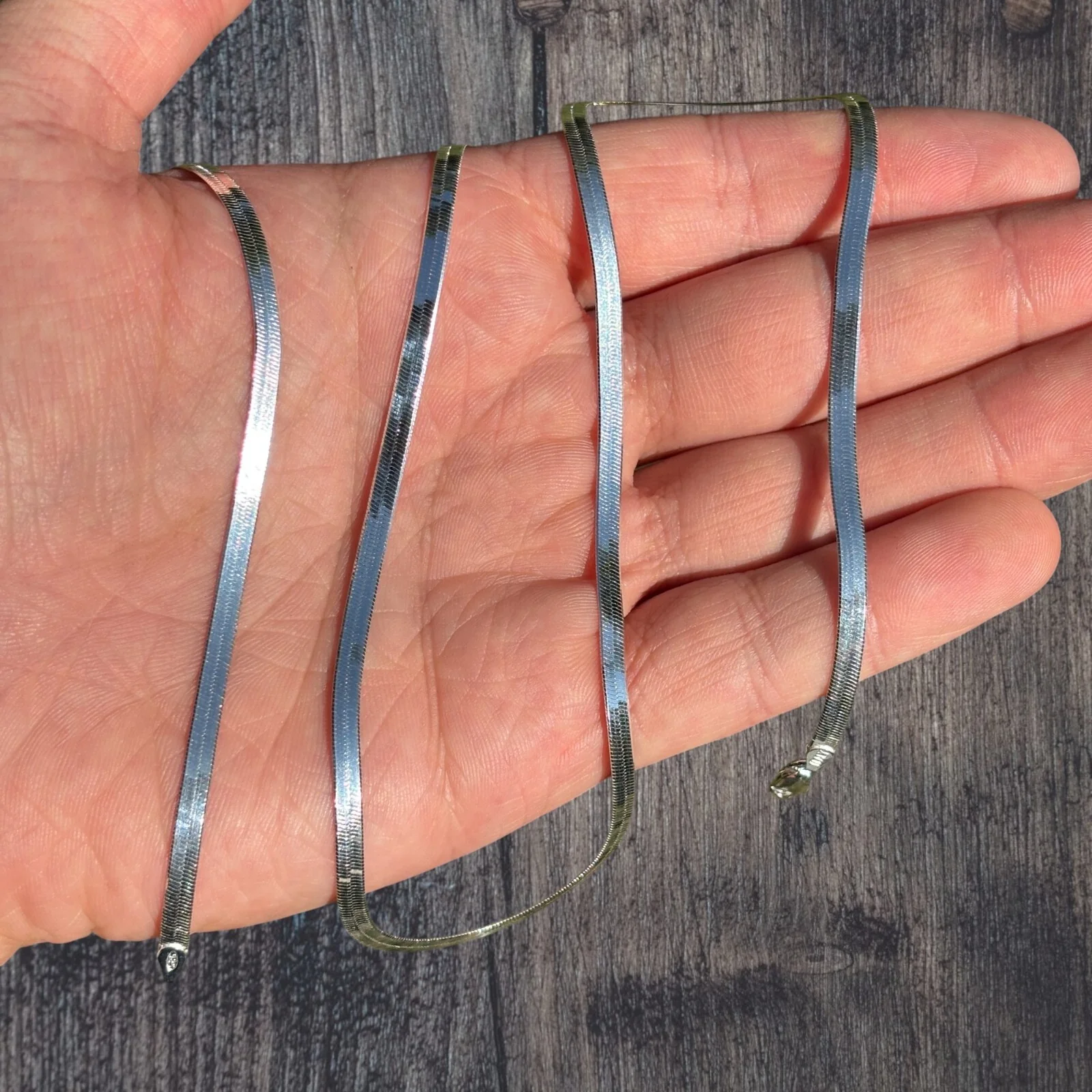 925 Sterling Silver 3.5mm Herringbone Chain Necklace - Image 6