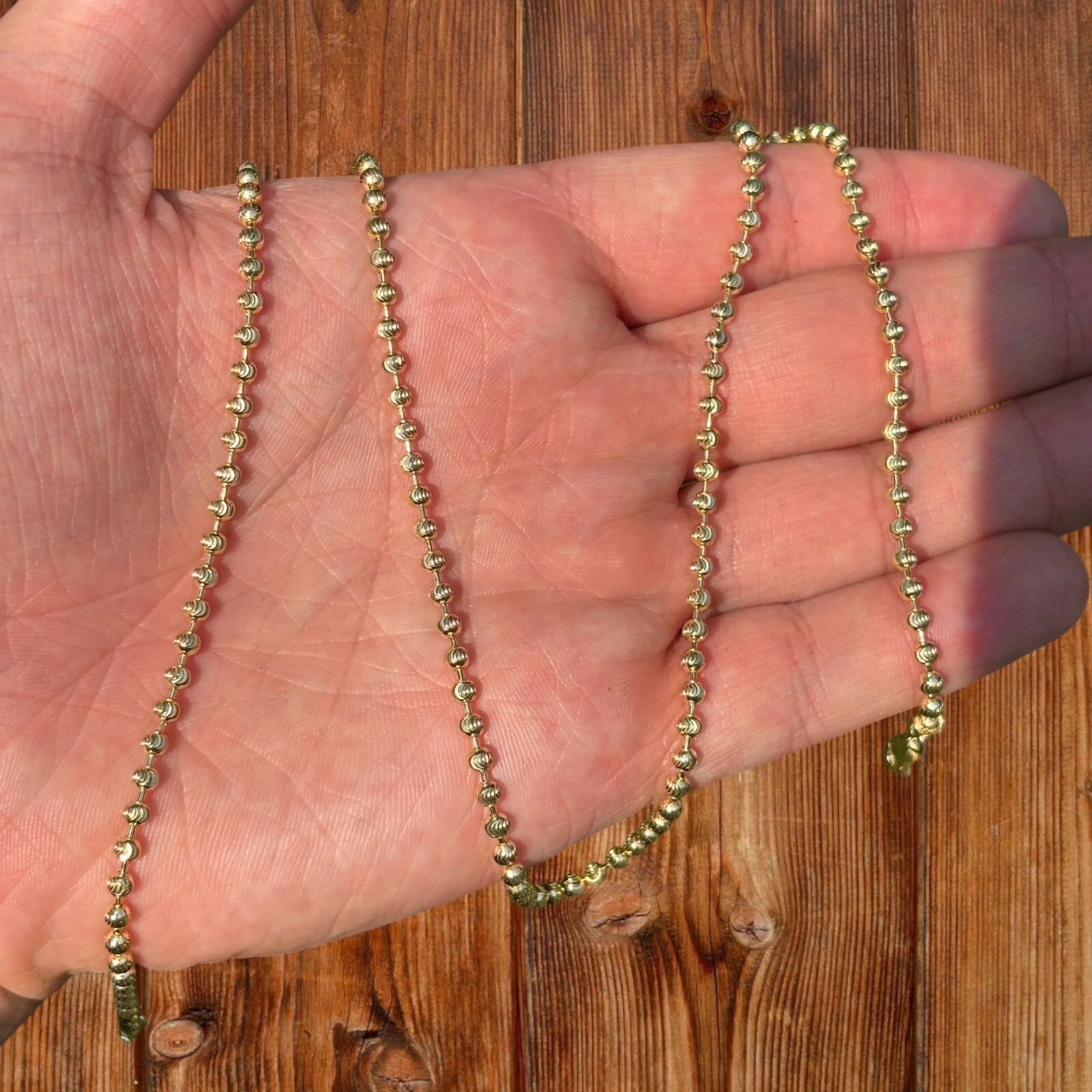 925 Sterling Silver 3mm Bead Chain Necklace - Image 5