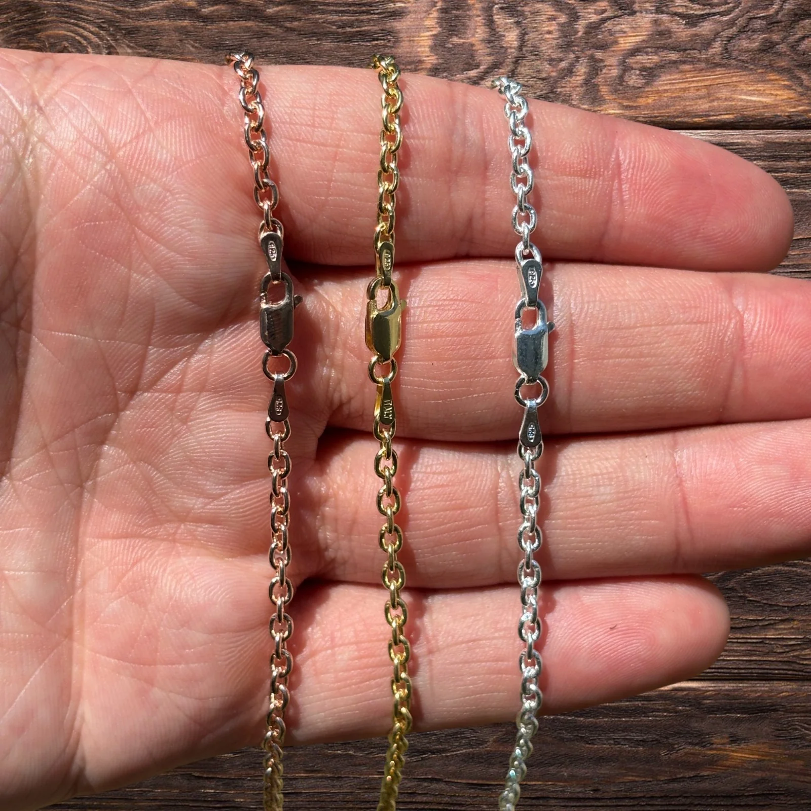 925 Sterling Silver 3mm Cable Chain Necklace - Image 10