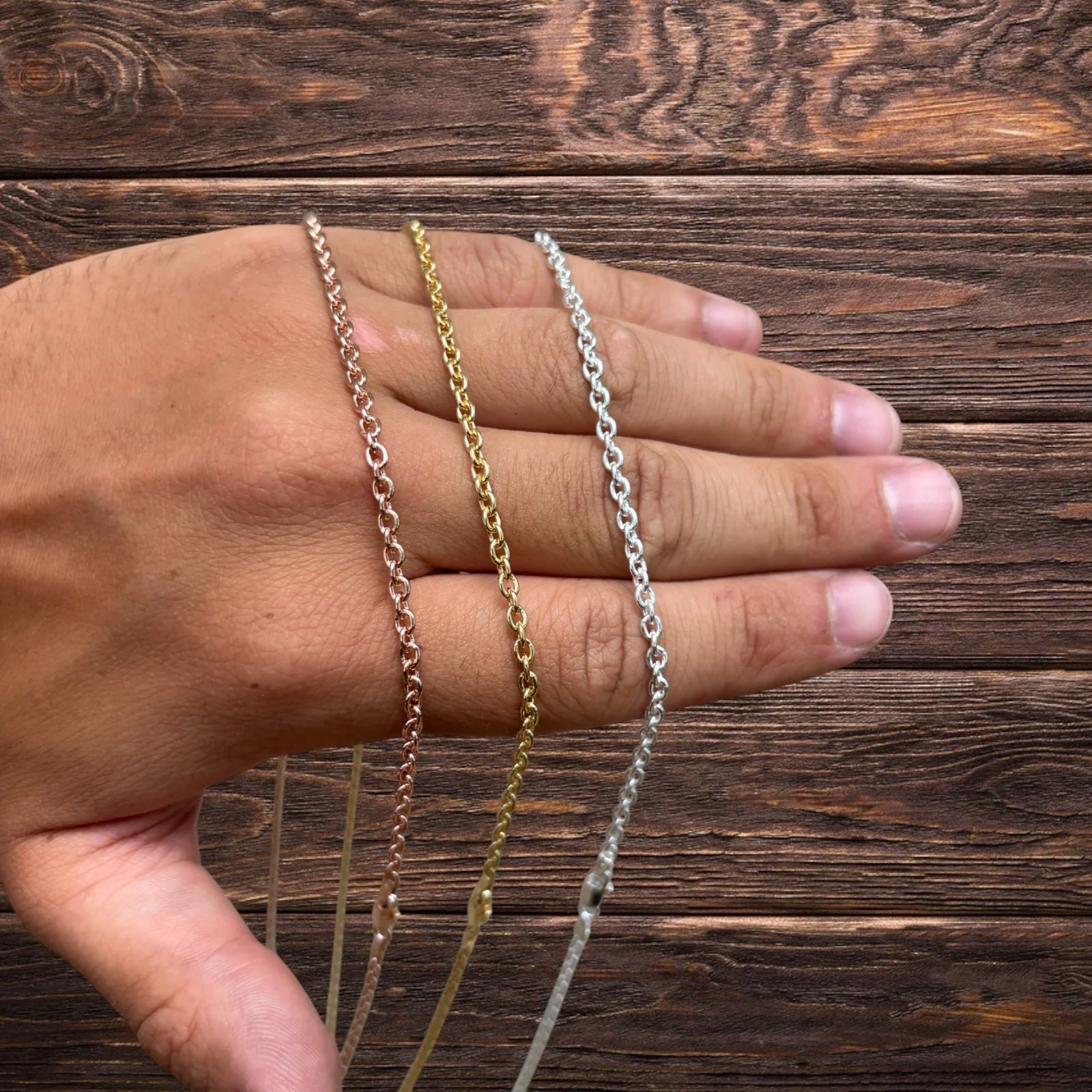 925 Sterling Silver 3mm Cable Chain Necklace - Image 11