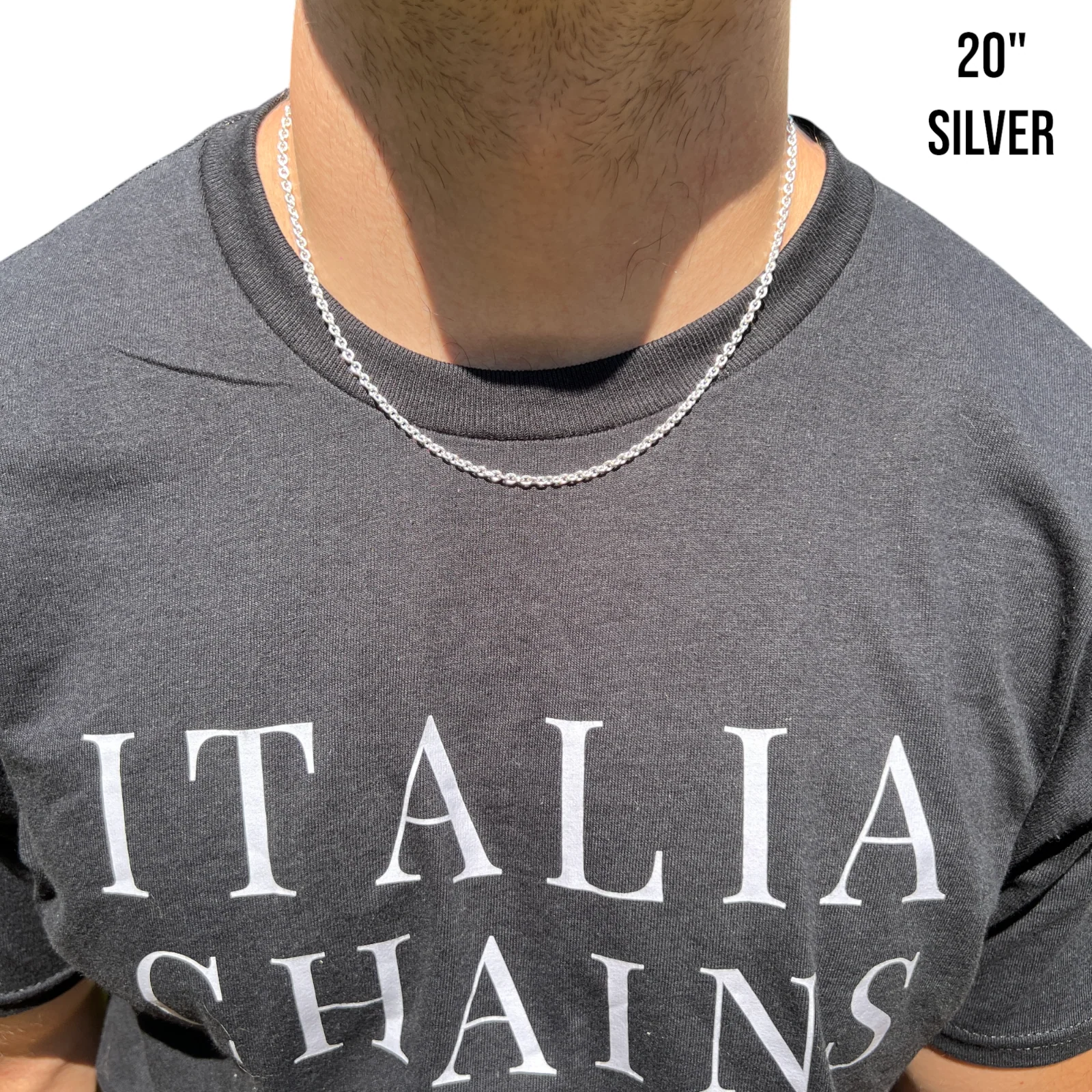 925 Sterling Silver 3mm Cable Chain Necklace - Image 14