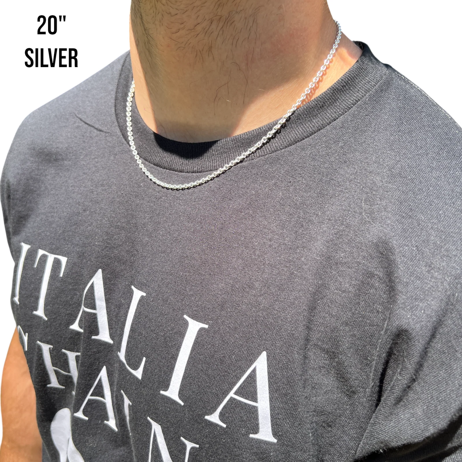 925 Sterling Silver 3mm Cable Chain Necklace - Image 15