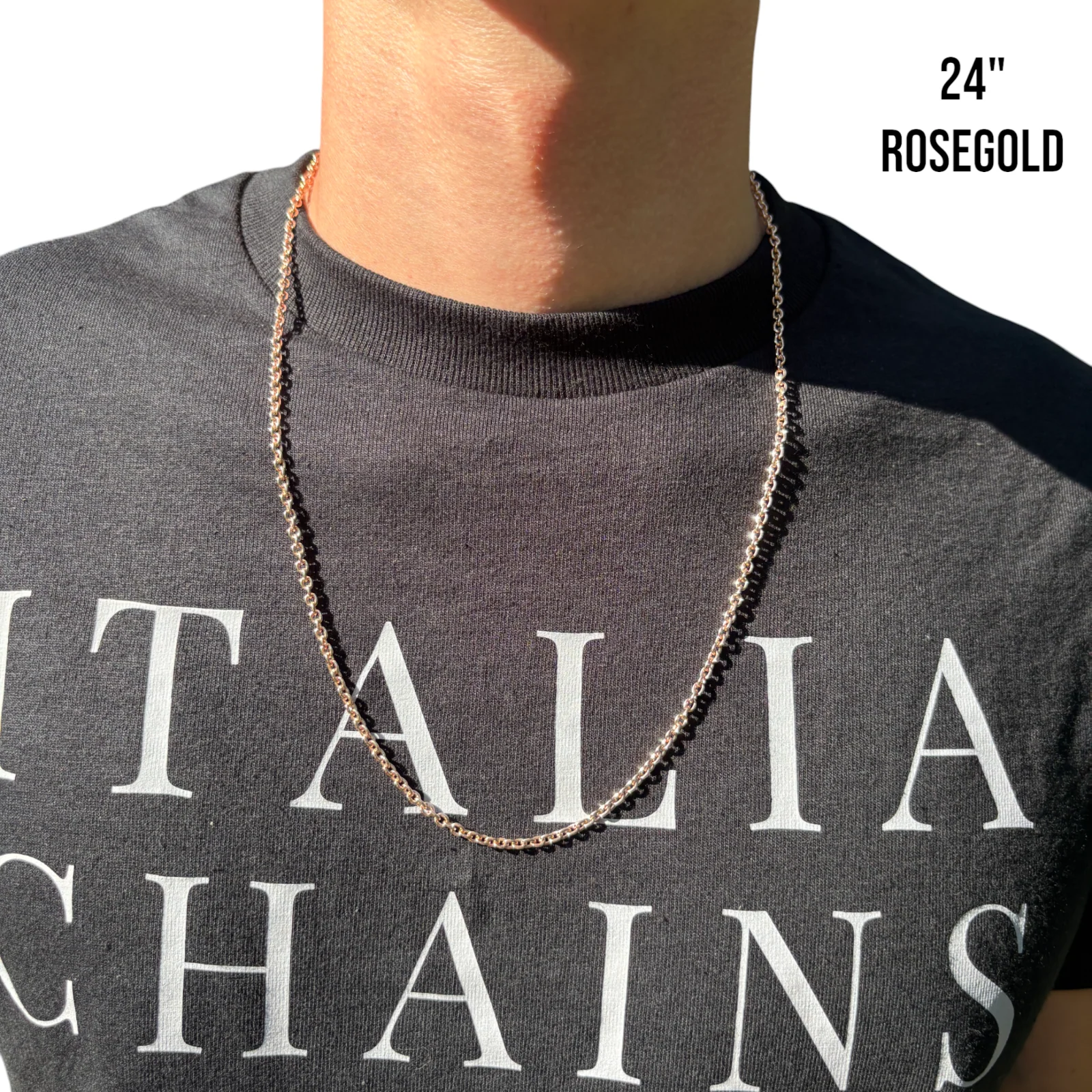 925 Sterling Silver 3mm Cable Chain Necklace - Image 17