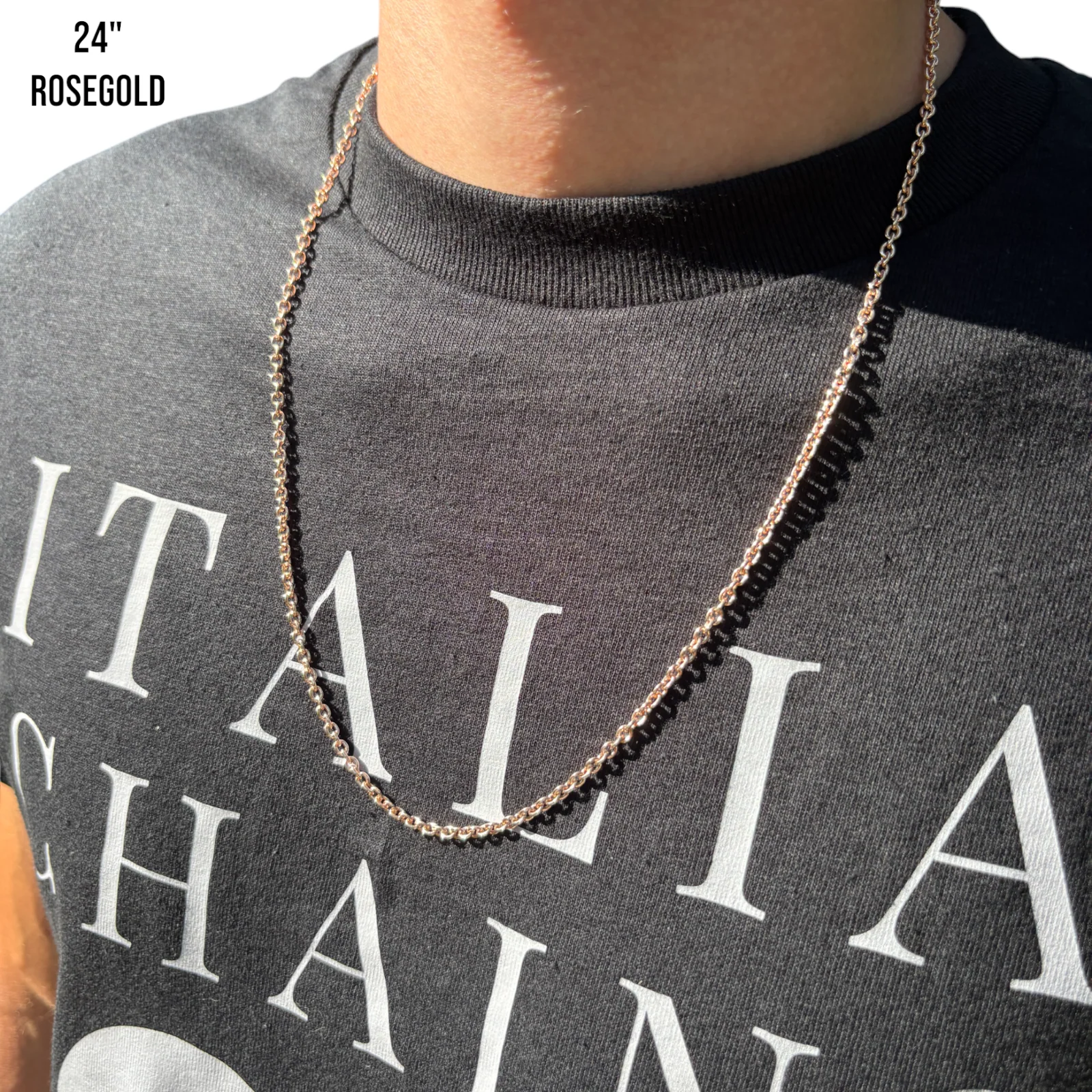 925 Sterling Silver 3mm Cable Chain Necklace - Image 18