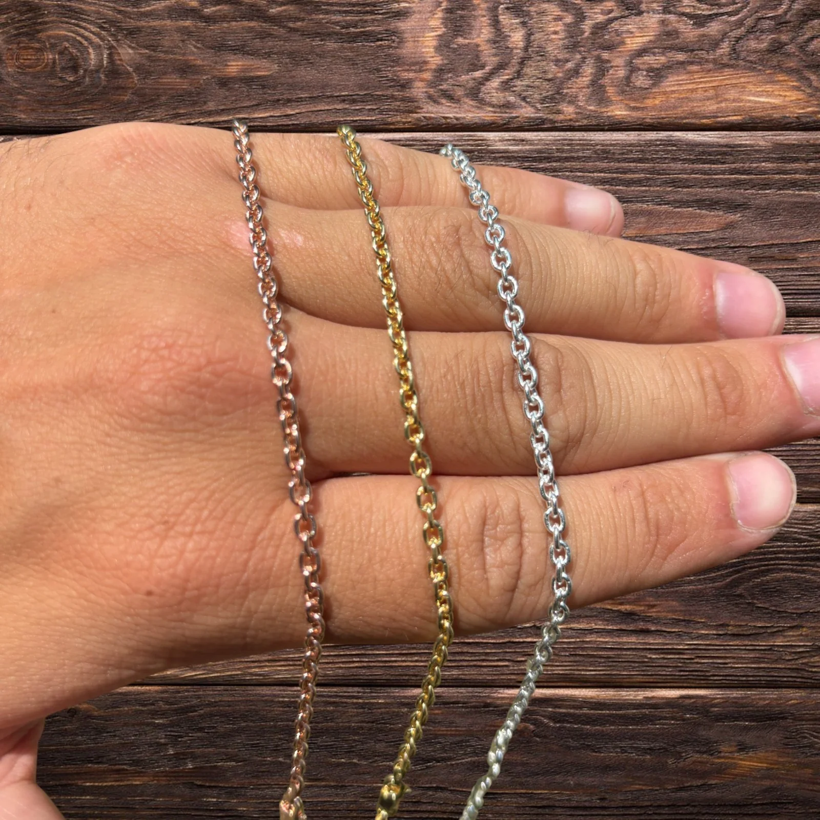 925 Sterling Silver 3mm Cable Chain Necklace - Image 4