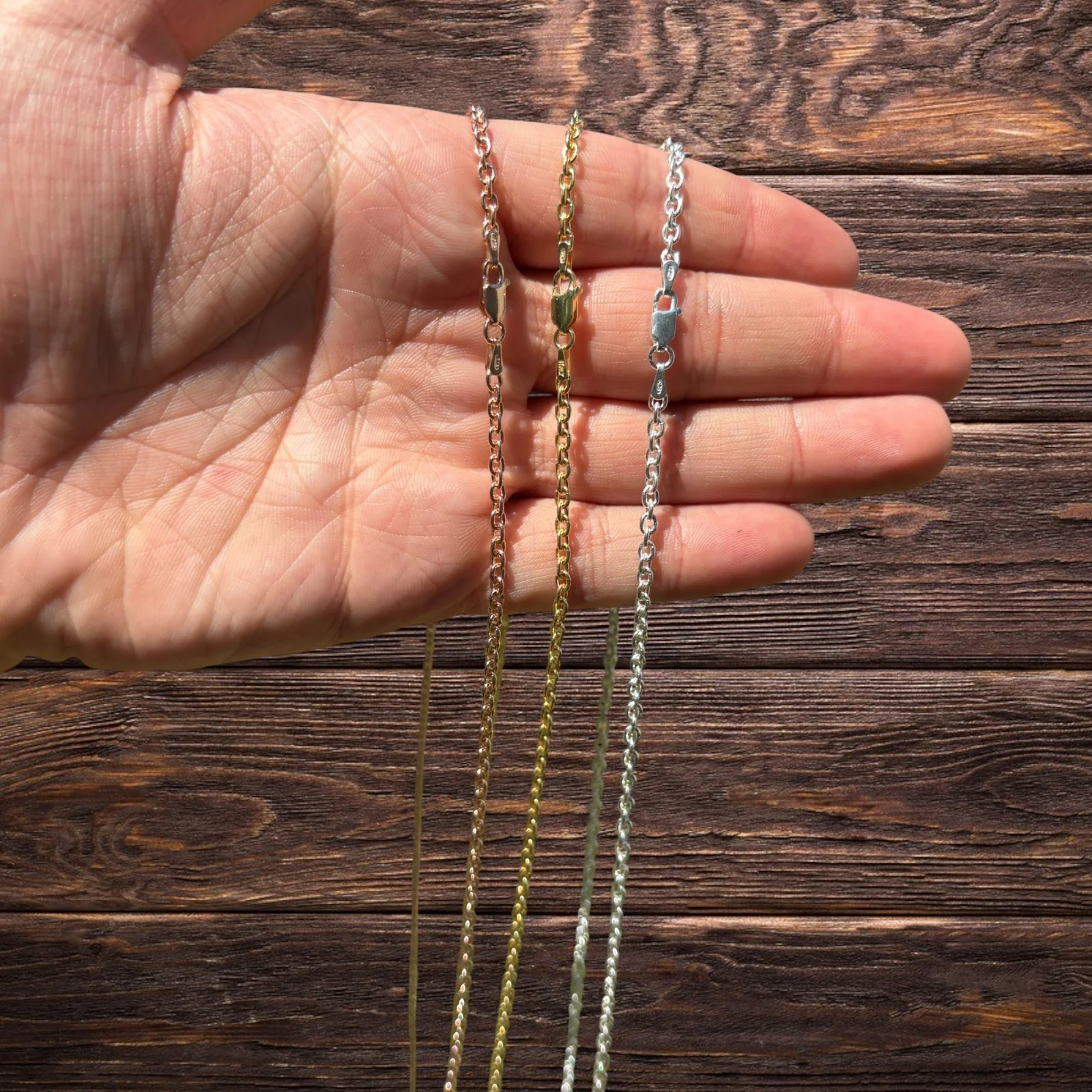 925 Sterling Silver 3mm Cable Chain Necklace - Image 6