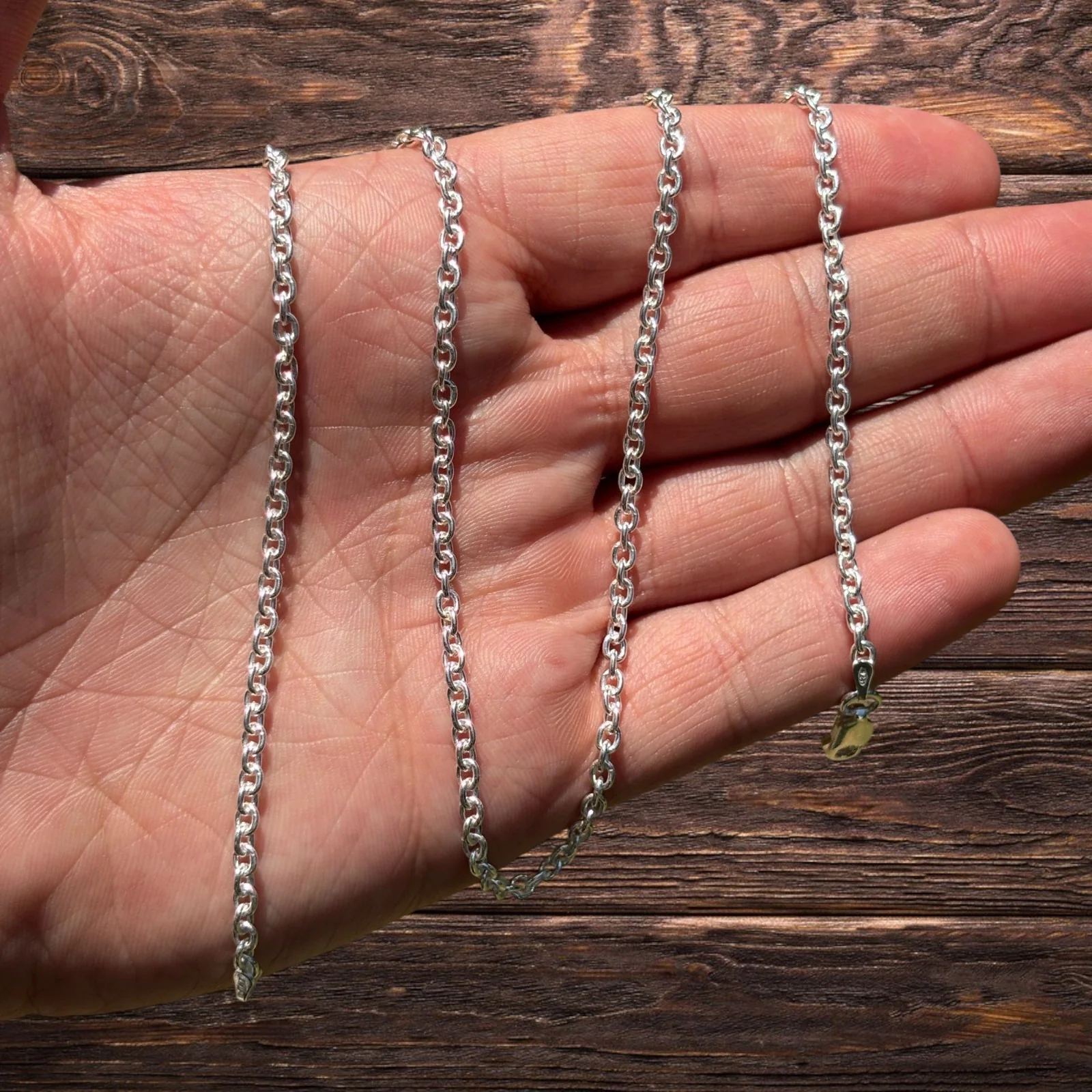 925 Sterling Silver 3mm Cable Chain Necklace - Image 7