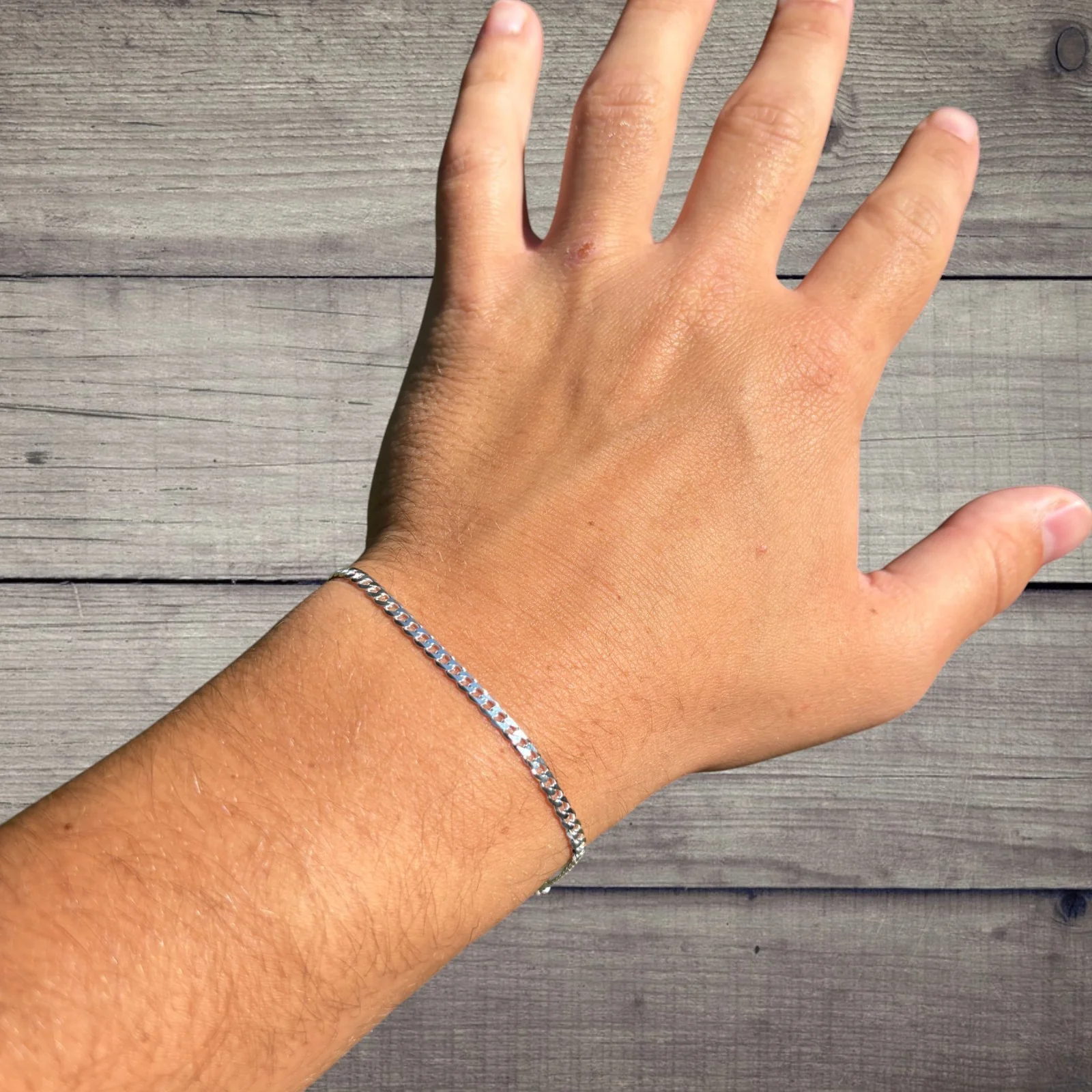 925 Sterling Silver 3mm Curb Bracelet - Image 11