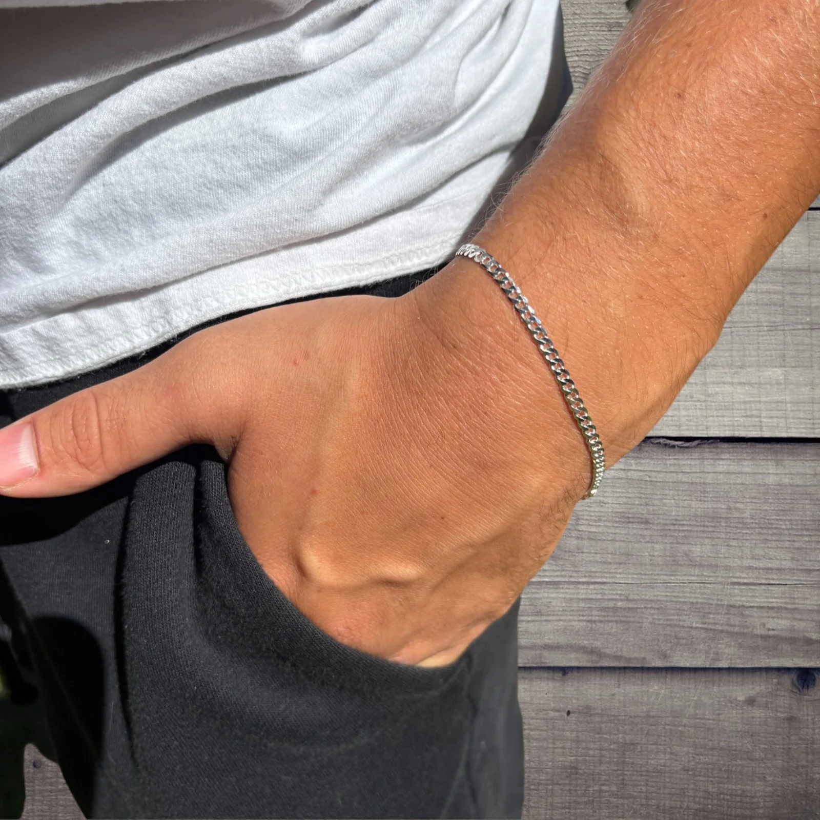 925 Sterling Silver 3mm Curb Bracelet - Image 13