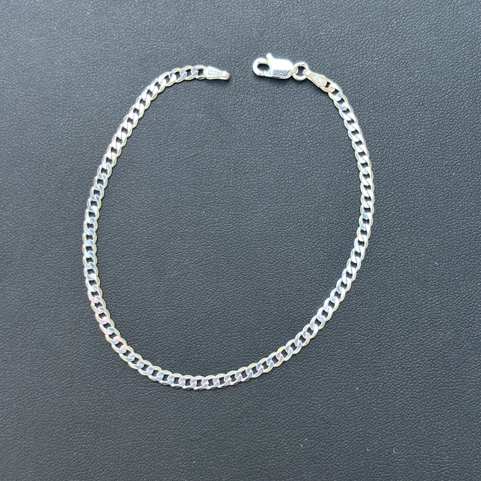 925 Sterling Silver 3mm Curb Bracelet - Image 14