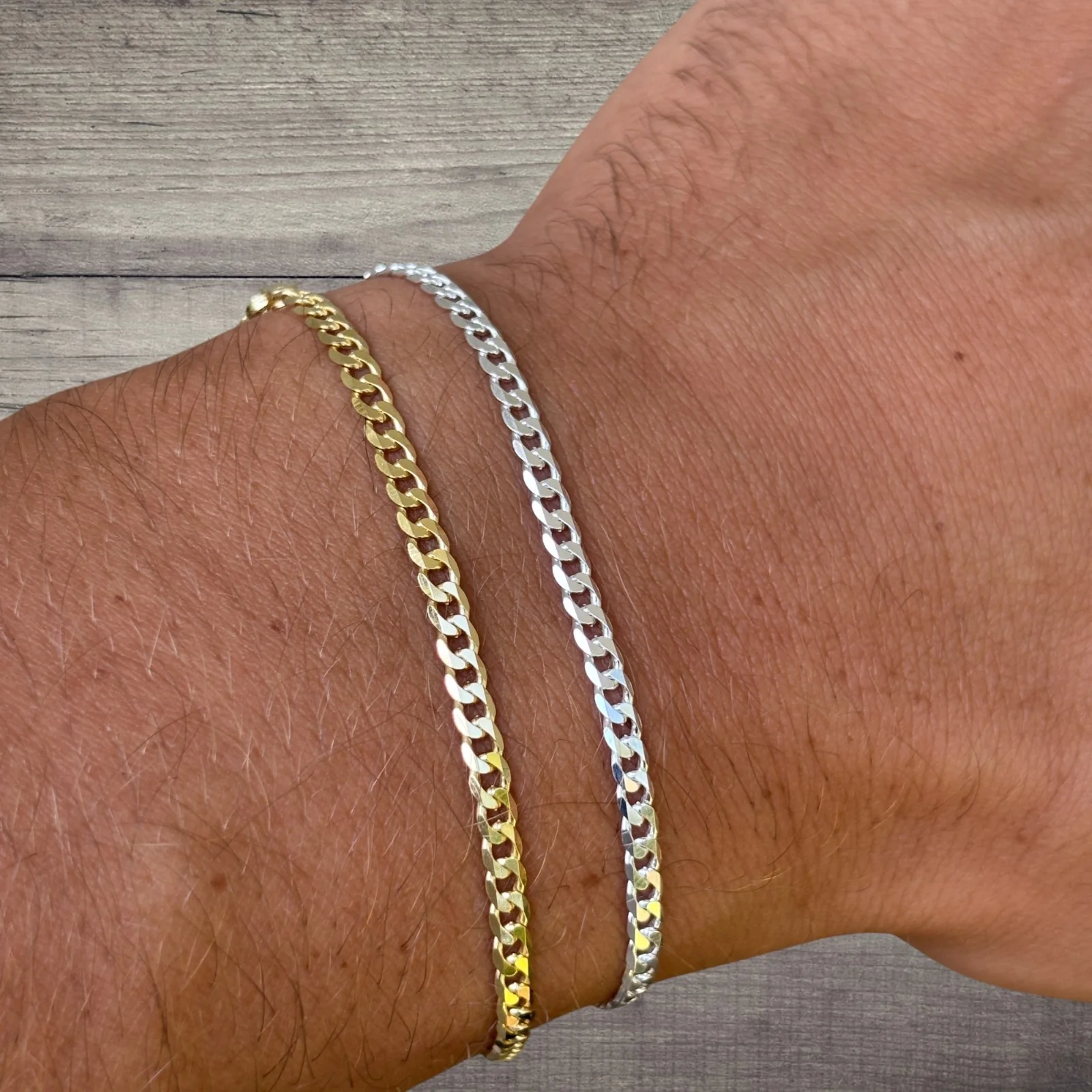 925 Sterling Silver 3mm Curb Bracelet - Image 16
